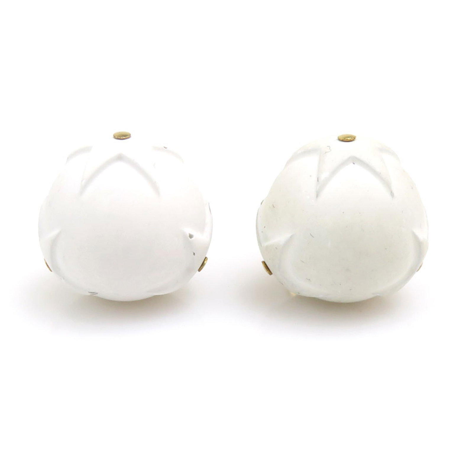 Stud Earrings by Metal from Christian Dior: Stud Earrings by Metal from Christian Dior Stud earrings from Christian Dior's metal collection, available in gold and white. These classic studs bear the signature of the brand, a testament to timele