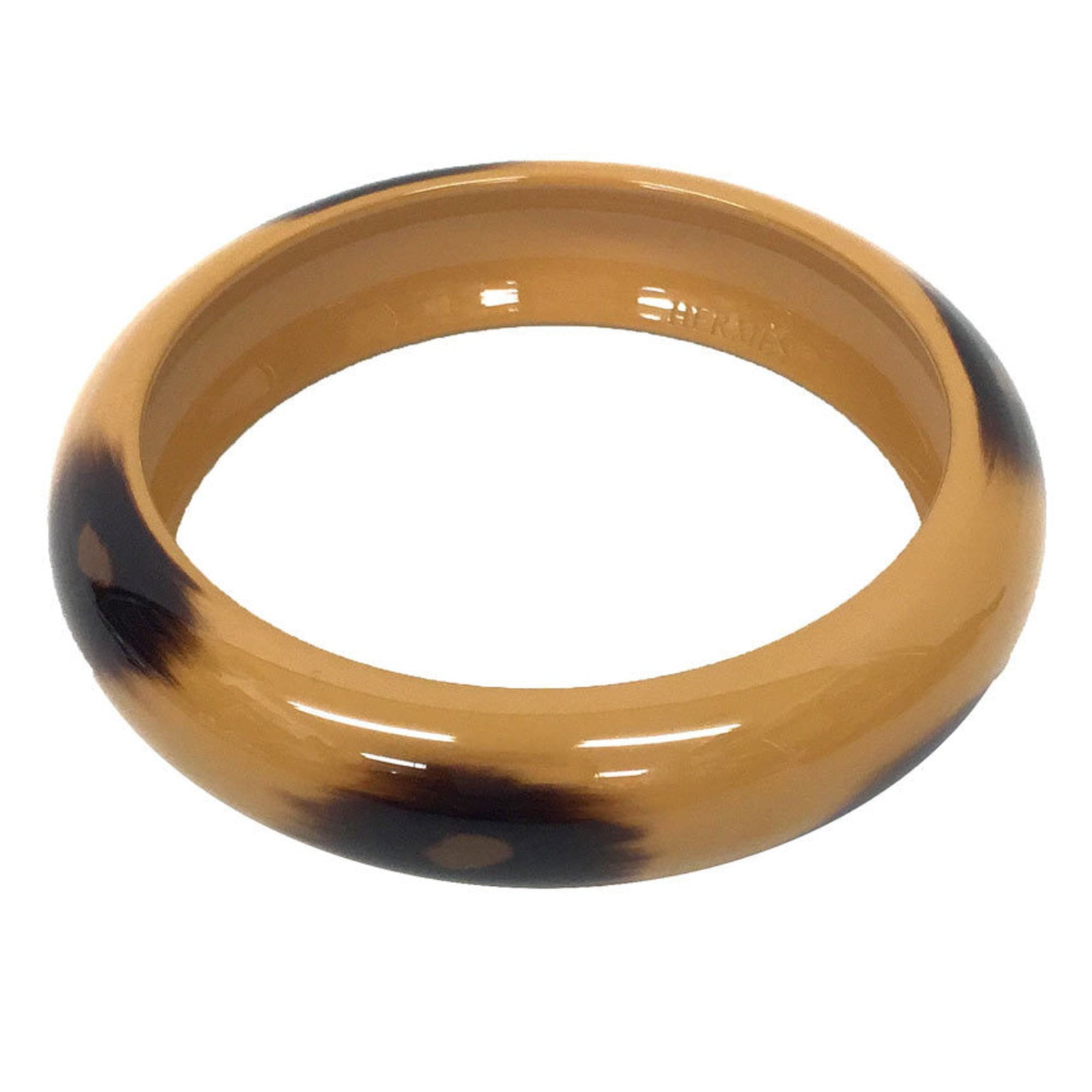 Wood Lacquer Bangle Hermes: Wood Lacquer Bangle Hermes Wood Lacquer Bangle by Hermes features a unique combination of lacquer and wood, resulting in a distinctive beige color. This bangle has been well-maintained, with hardly