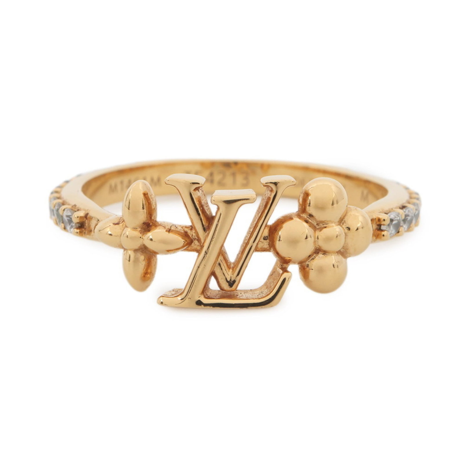Louis Vuitton Band Ring Gold Plating: Louis Vuitton Band Ring Gold Plating Gold Plating Louis Vuitton Band Ring features rhinestone accents, adding a touch of luxury to any outfit. Made from gold plating material, this band ring boasts a