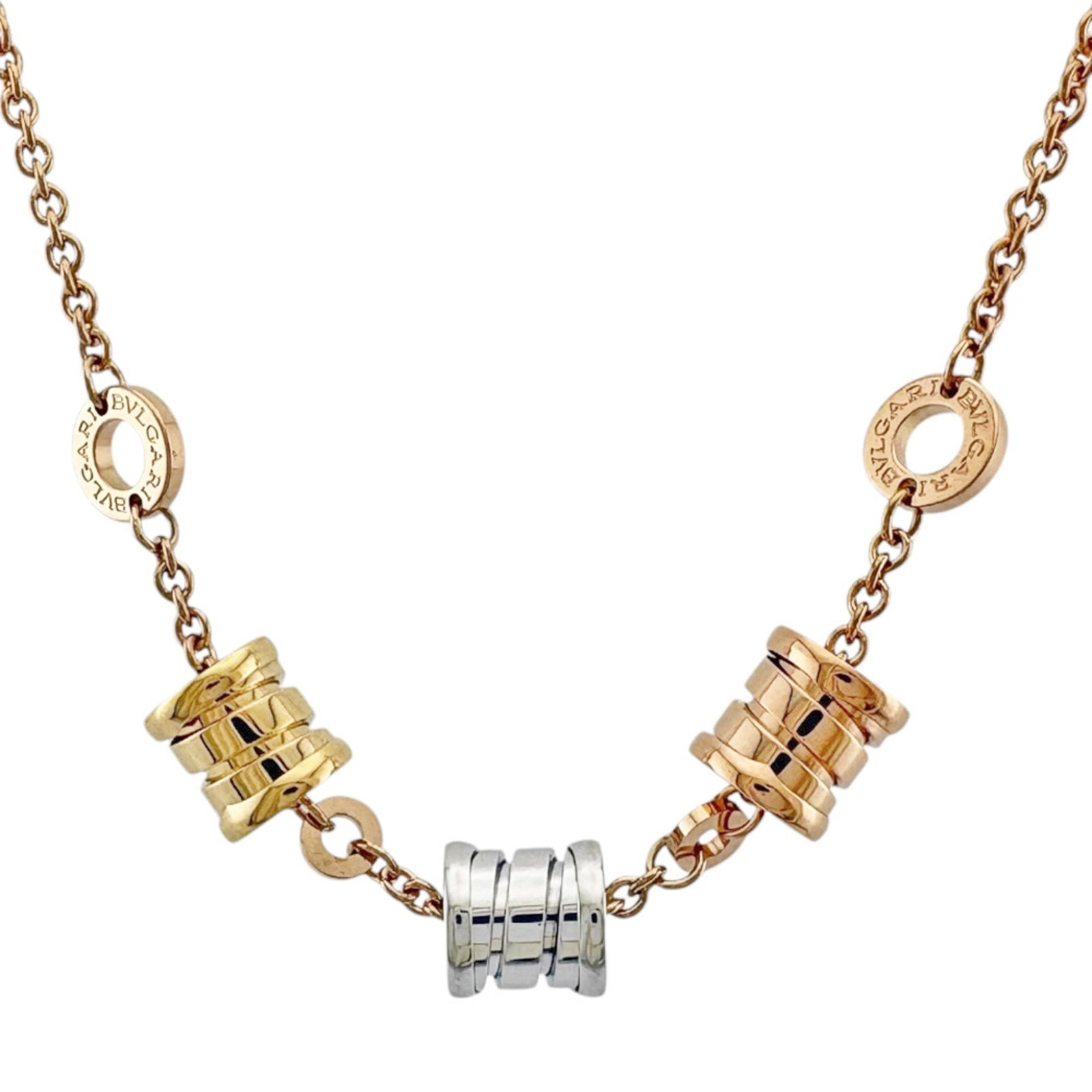 Bvlgari Bulgari B-Zero.1 Element Necklace 18K Pink Gold Women'S Pre-Owned.: Bvlgari Bulgari B-Zero.1 Element Necklace 18K Pink Gold Women'S Pre-Owned. 18K Pink Gold Bvlgari Bulgari B-Zero.1 Element Necklace in excellent pre-owned condition, featuring a striking pendant with a