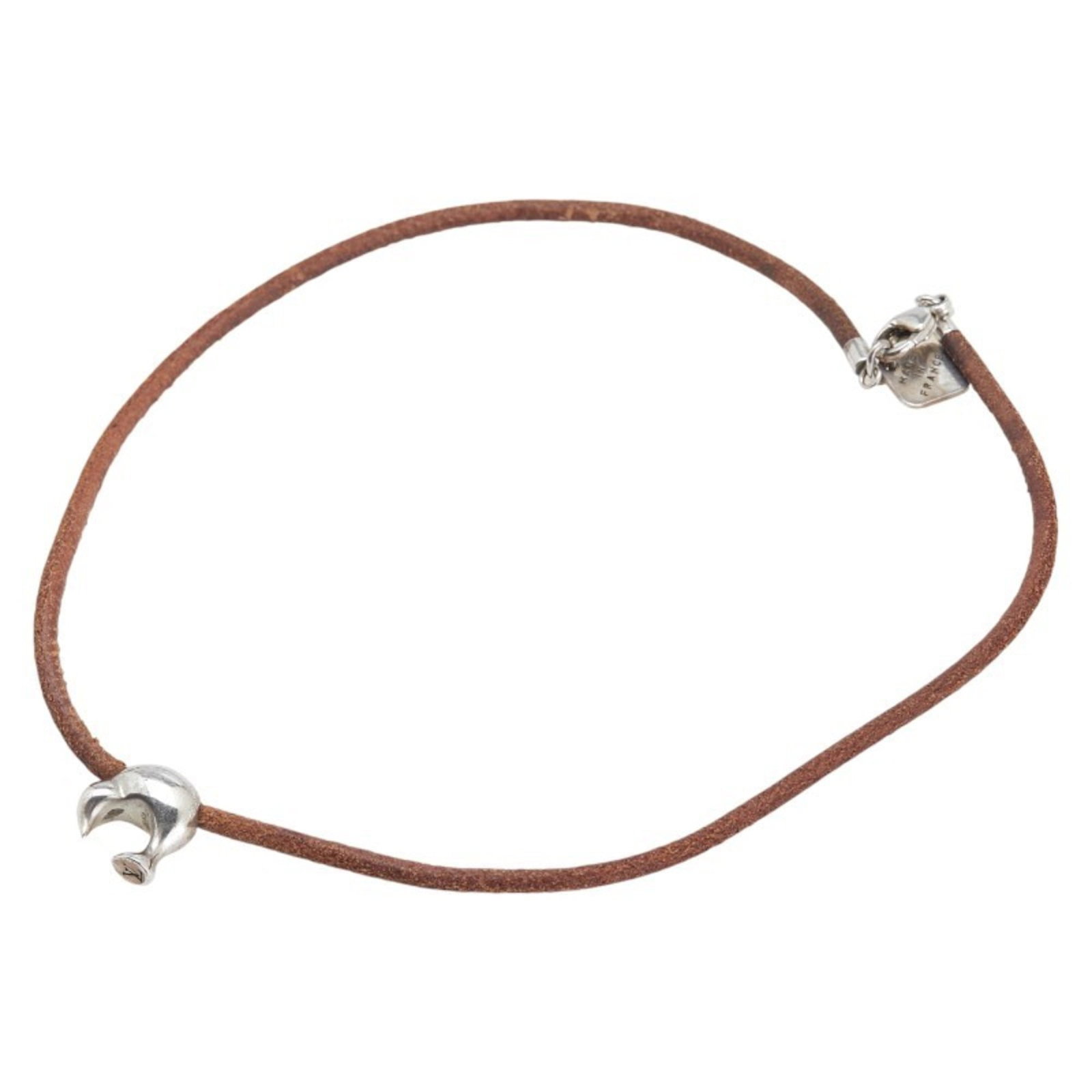 Louis Vuitton Cup 2003 Limited Edition Kiwi Choker In Silver And Brown Sv925 Leather For Women: Louis Vuitton Cup 2003 Limited Edition Kiwi Choker In Silver And Brown Sv925 Leather For Women Silver and brown Sv925 leather Louis Vuitton Cup 2003 Limited Edition Kiwi choker necklace for women,