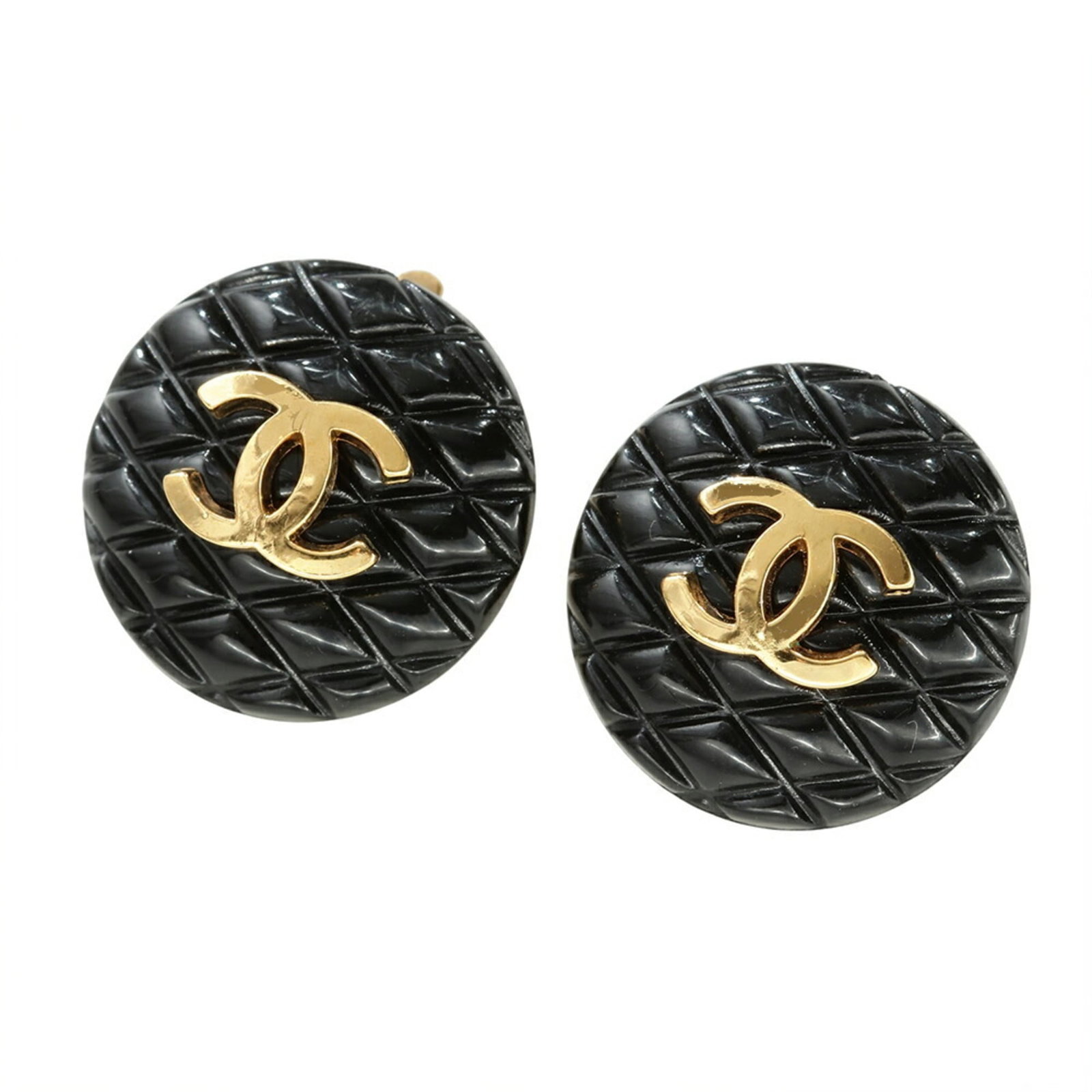 Chanel Clip Earrings Gold Plating Plastic (1 of 7)