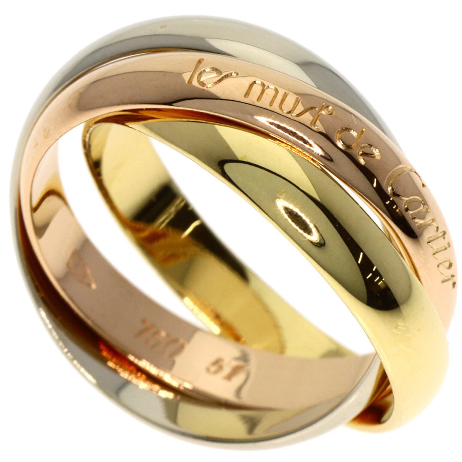 Cartier Pink 18k White 18k Yellow Gold Ring Band: Cartier Pink 18k White 18k Yellow Gold Ring Band Pink Gold, White Gold, Yellow Gold Ring Band from Cartier. This 18k pink gold band features a beautiful combination of white and yellow gold, adding