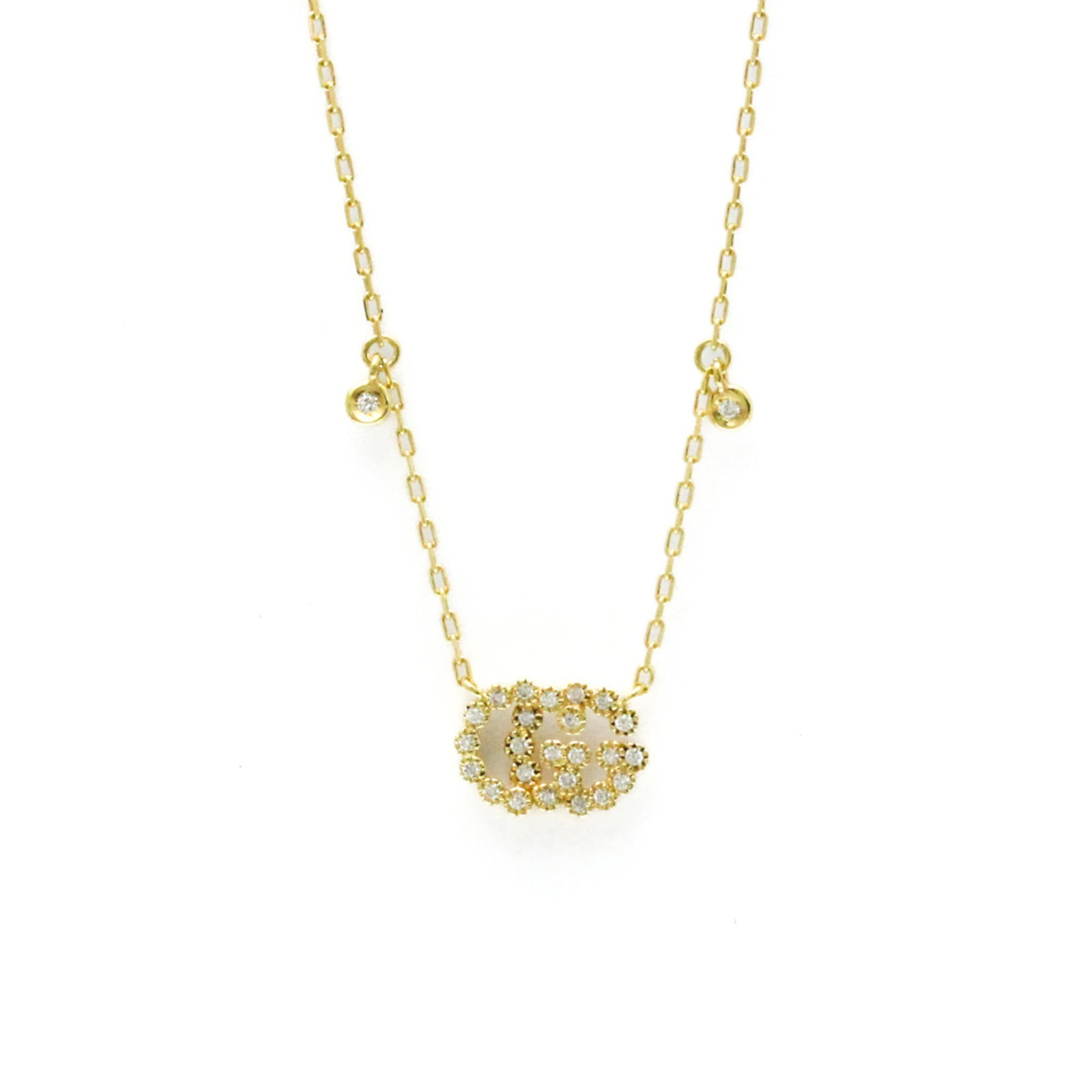 Gucci Gg Diamond Necklace Yellow Gold (18K) Diamond Menwomen Fashion Pendant Necklace (Gold) (1 of 16)