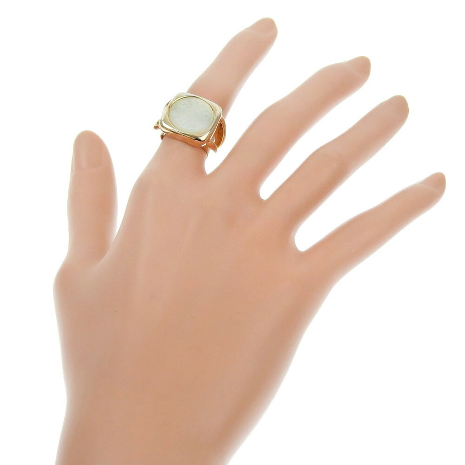 Hermes band ring gold plating shell - 2