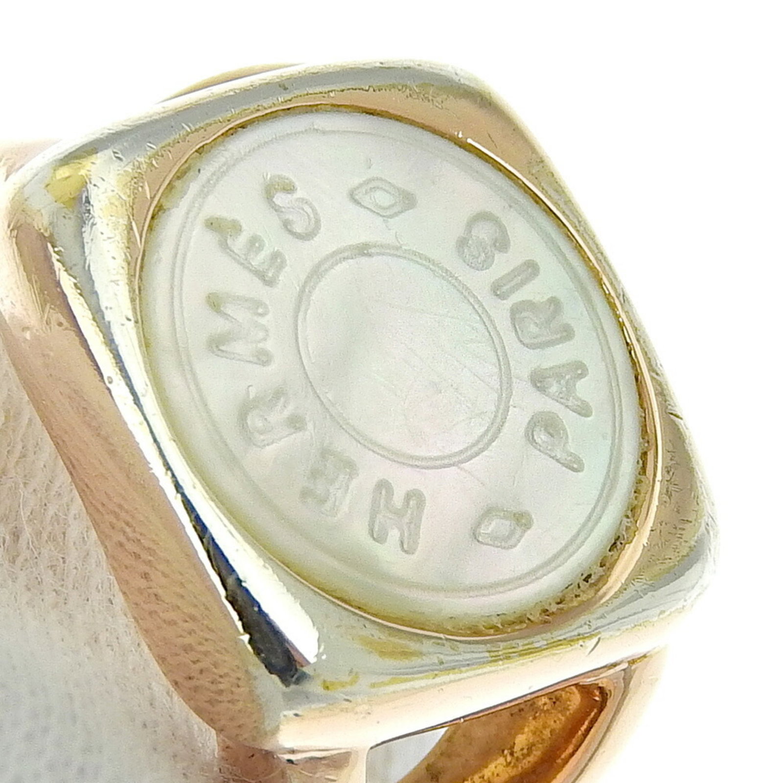 Hermes band ring gold plating shell - 5