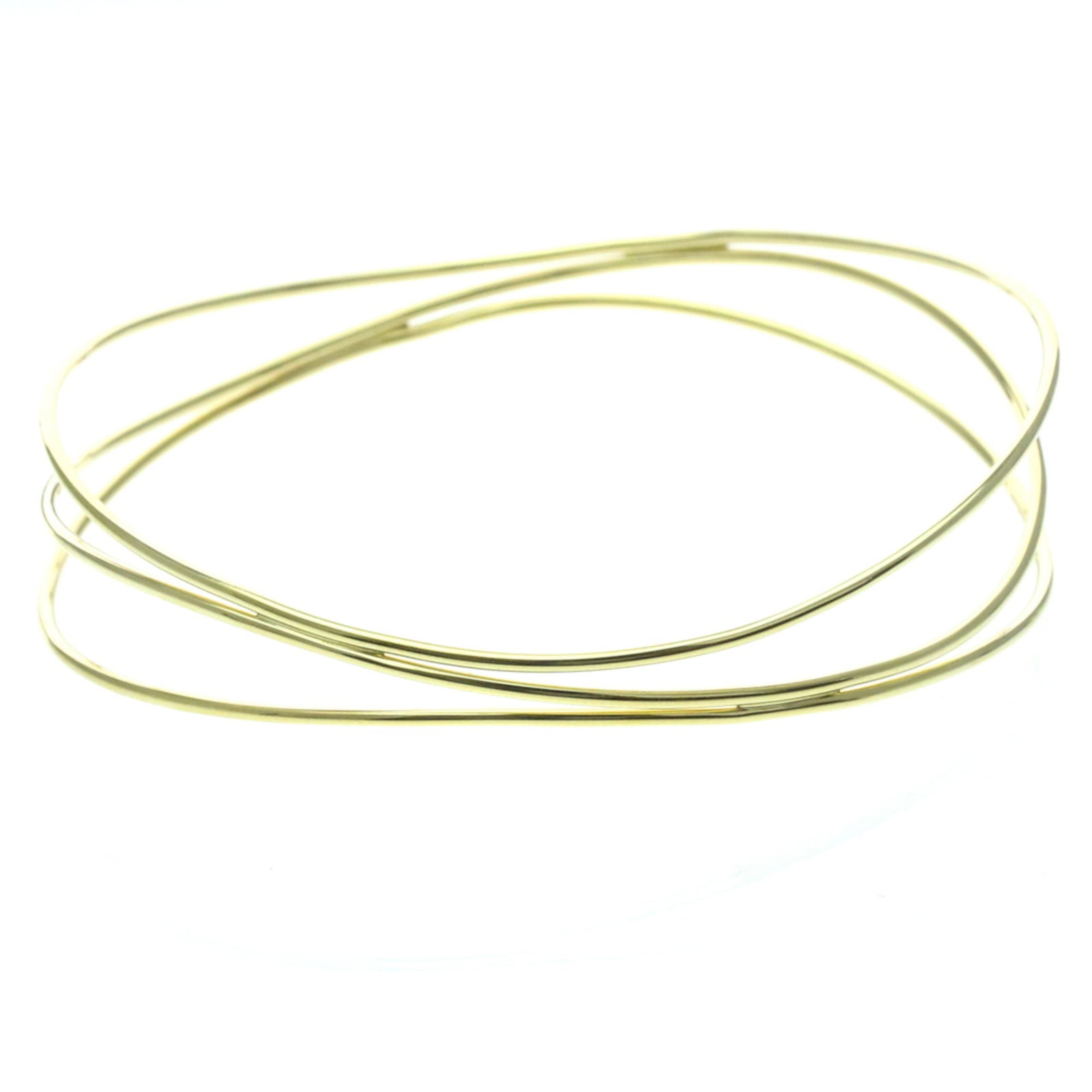 Tiffany Wave 3 Row Bracelet Yellow Gold (18K) No Stone Menwomen Necklace: Tiffany Wave 3 Row Bracelet Yellow Gold (18K) No Stone Menwomen Necklace Tiffany Wave 3 Row Bracelet Yellow Gold (18K) No Stone Menwomen Necklace features a classic design with three rows of yellow