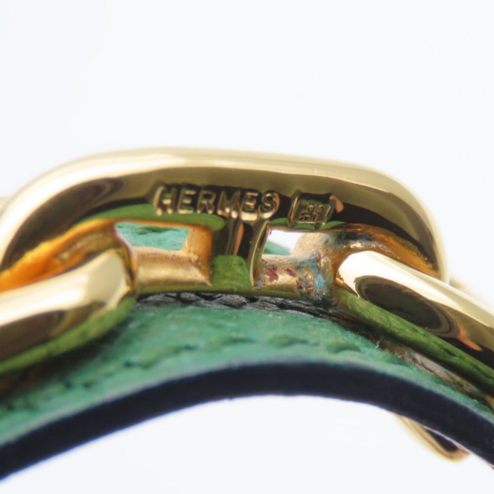 Metal leather bangle Hermes - 6
