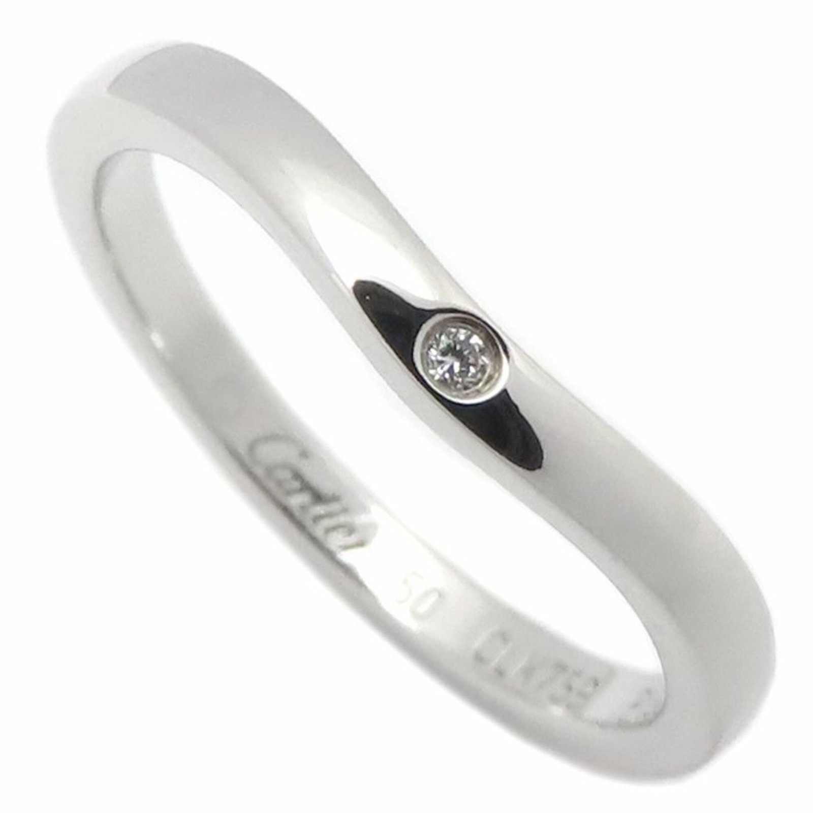 Ring Band by Platinum 950: Ring Band by Platinum 950 Made from high-quality Platinum 950, this Cartier Ring Band boasts a sleek and sophisticated design. With its 50mm diameter and US Size 5.5 fit, it offers a comfortable and
