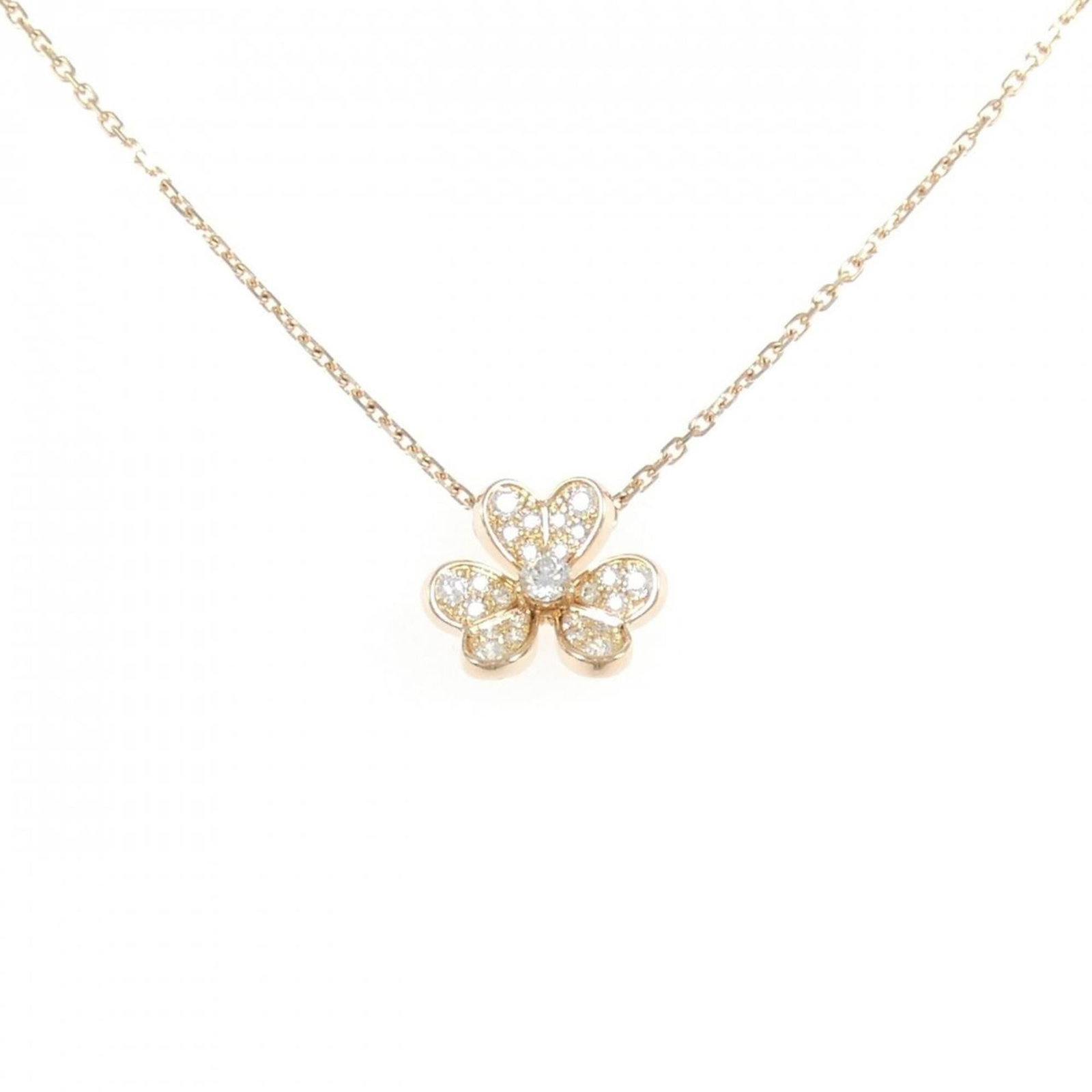 Arpels Frivole Van Cleef Mini Necklace: Arpels Frivole Van Cleef Mini Necklace Pink Gold (18K) Arpels Frivole Van Cleef & Arpels Mini Necklace with Diamond Pendant. This elegant necklace features a delicate diamond pendant set in pink