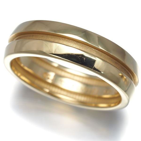 Tiffany&Co. Ring Grooved Us7.75 18K 750 Yellow Gold: Tiffany&Co. Ring Grooved Us7.75 18K 750 Yellow Gold 18k yellow gold ring with a grooved design, crafted by Tiffany & Co. This unique band showcases the brand's signature style and attention to
