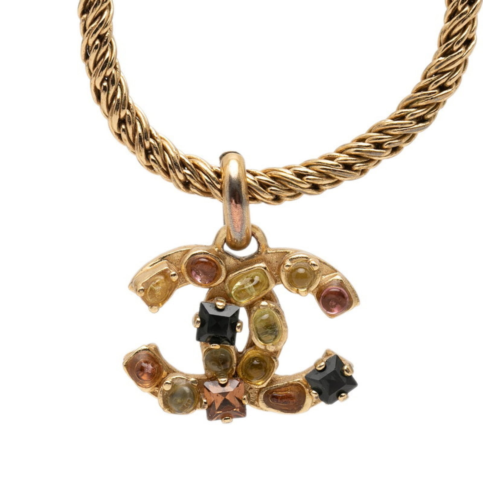 Chanel Coco Mark Necklace 01A Gold Multicolor Plated Colored Stone Women'S Chanel: Chanel Coco Mark Necklace 01A Gold Multicolor Plated Colored Stone Women'S Chanel Gold Plated Chanel Coco Mark Necklace in Multicolor, 47.5 cm / 18.7'' Circumference. This used Chanel necklace