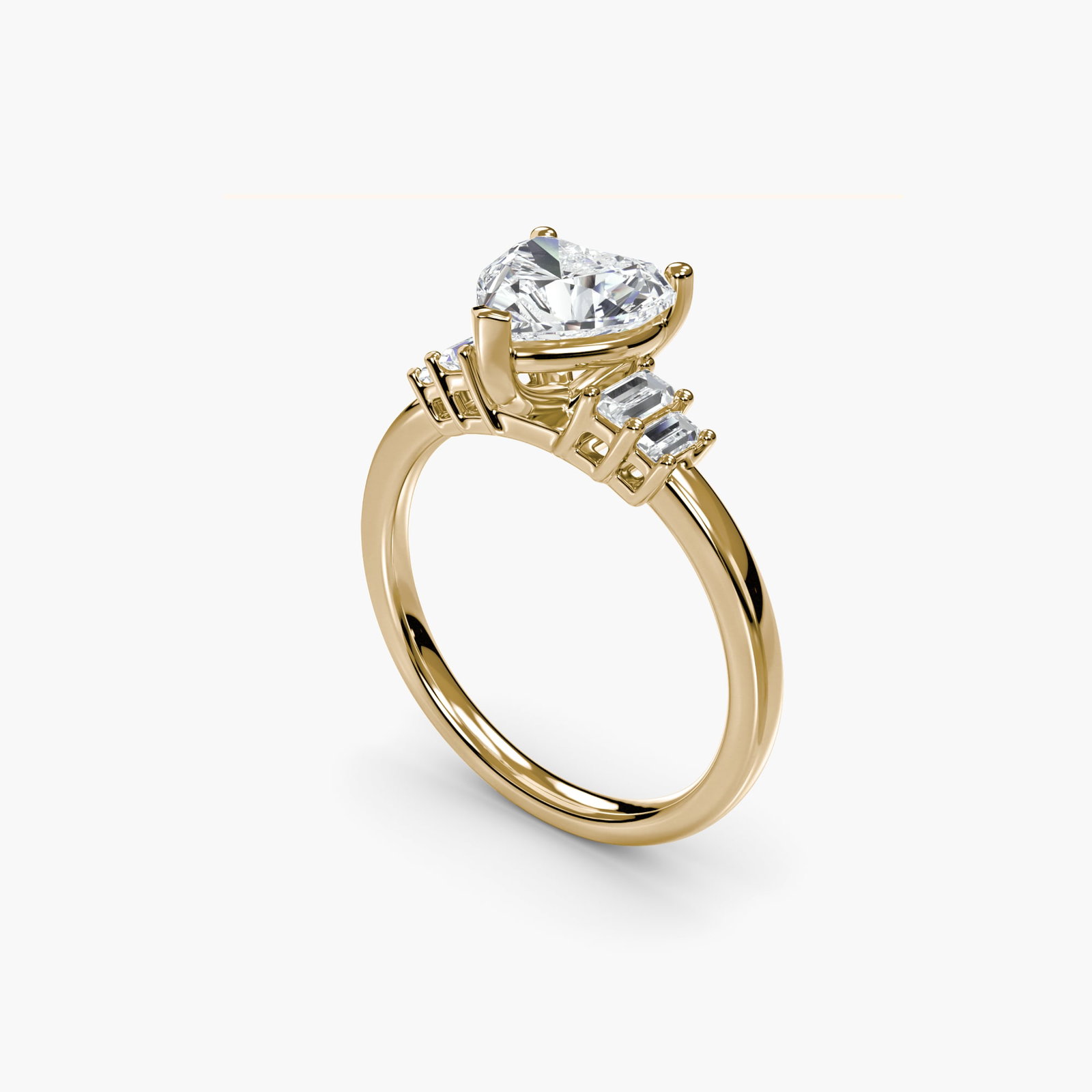 Solitaire Emerald 14Kt Yellow Gold Ring Setting - 5