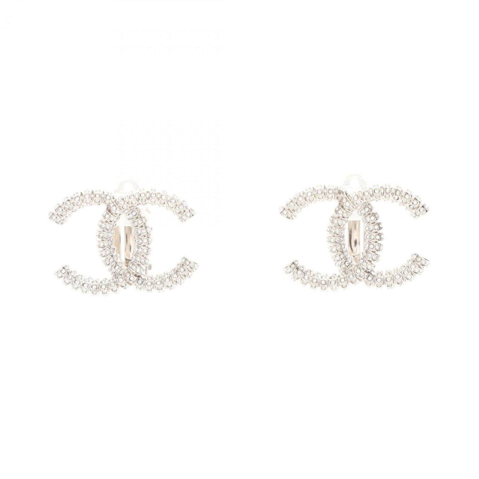 Chanel Rhinestone Clip Earrings Steel: Chanel Rhinestone Clip Earrings Steel Chanel Rhinestone Clip Earrings Steel are adorned with clear rhinestones and stainless steel details, adding a touch of luxury to any outfit. The earrings feature