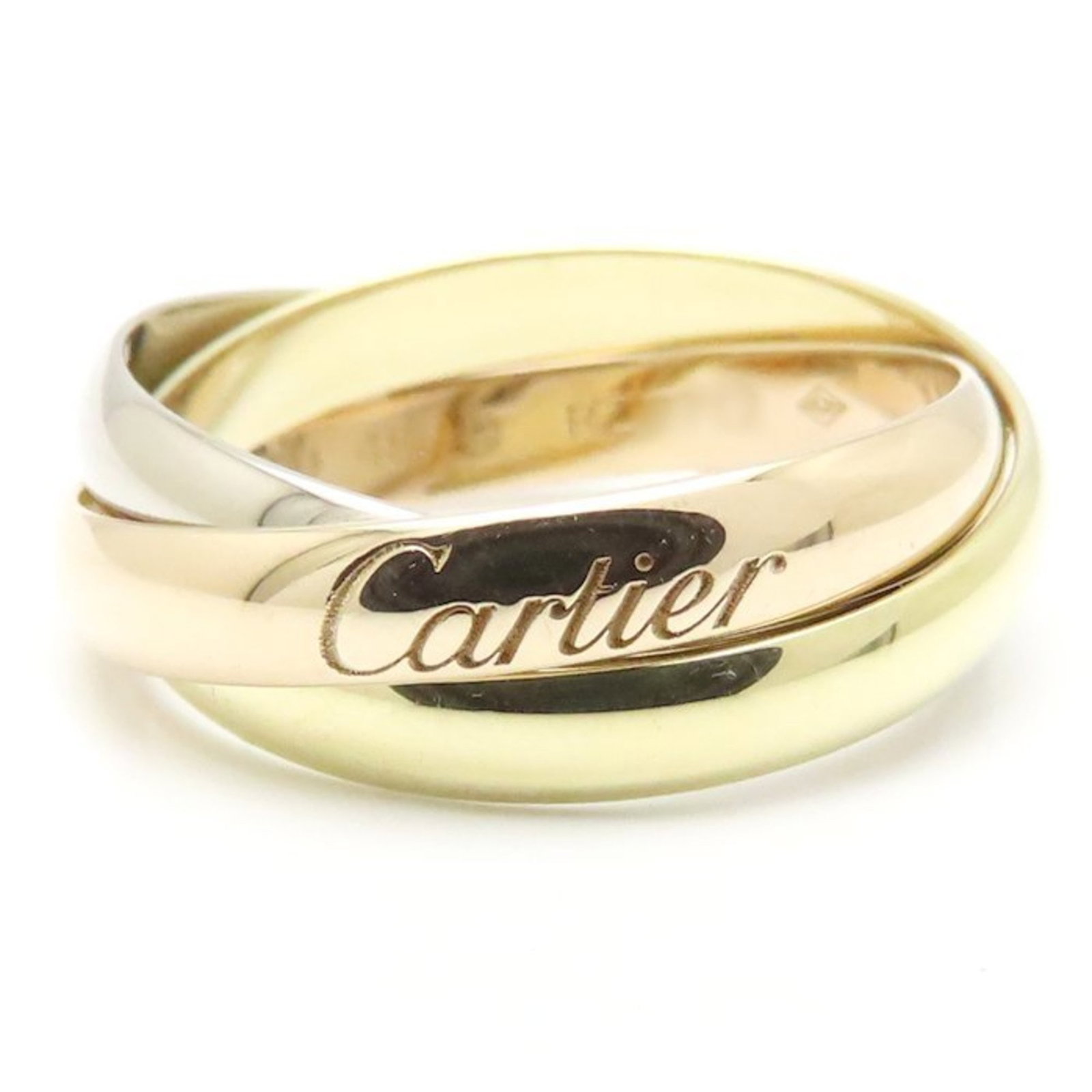 Cartier Trinity Ring Small Model #48 18K Gold Women'S B4235100 294972 (1 of 8)
