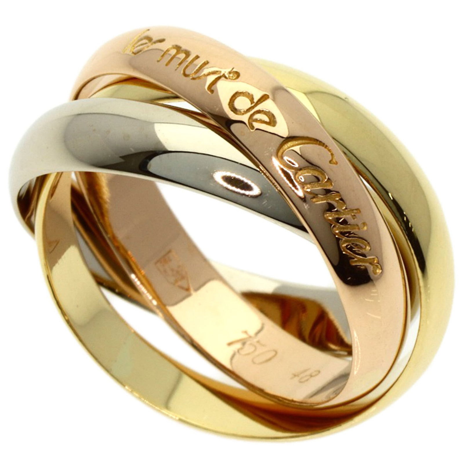 Cartier Pink 18k White 18k Yellow Gold Ring Band: Cartier Pink 18k White 18k Yellow Gold Ring Band Cartier Pink 18k White 18k Yellow Gold Ring Band - A stunning piece featuring pink gold, white gold, and yellow gold in a beautiful combination. This