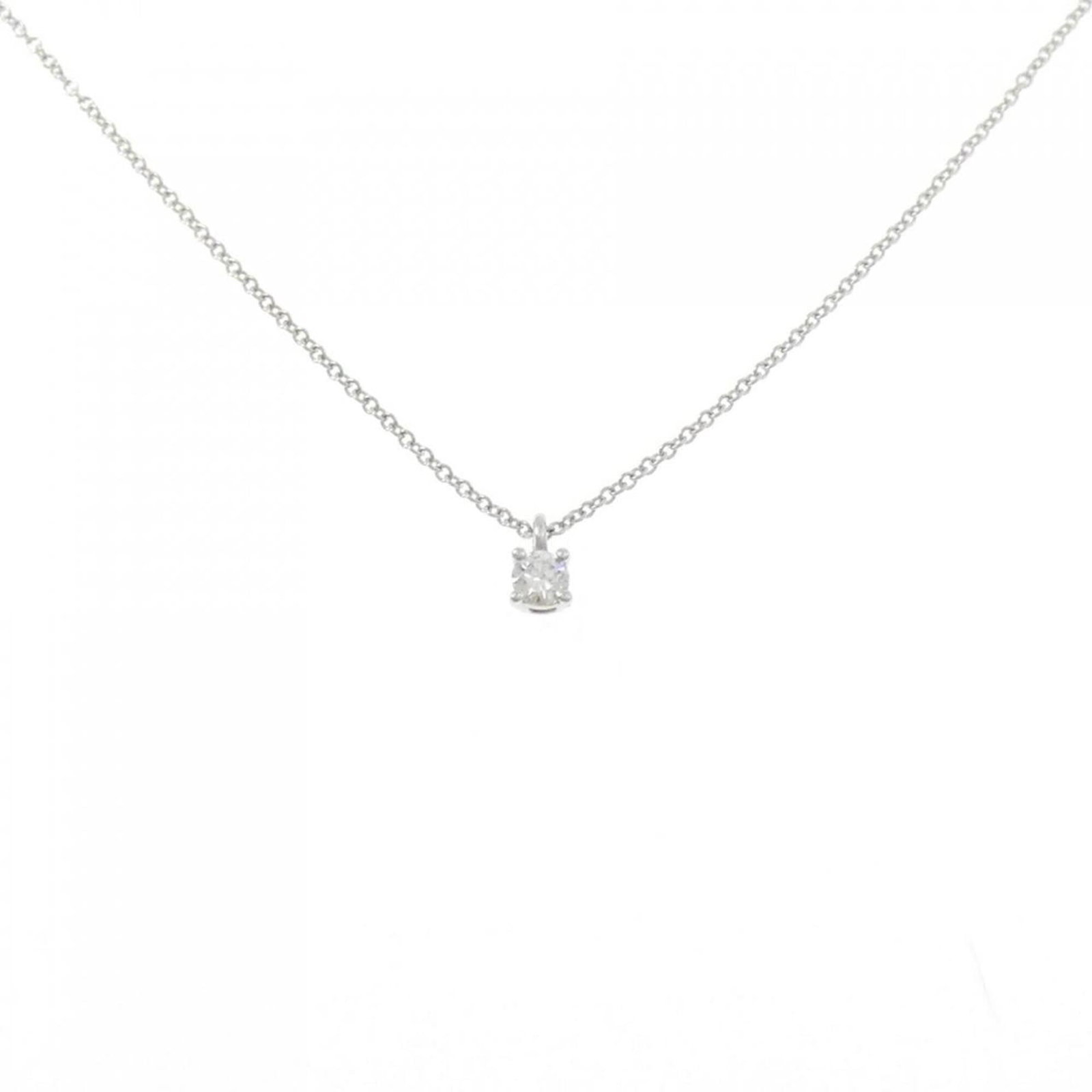 Solitaire Tiffany Necklace: Solitaire Tiffany Necklace Solitaire Tiffany Necklace features a stunning platinum diamond pendant, showcasing a single high-quality diamond set in a sleek and sophisticated design. The necklace's 41 