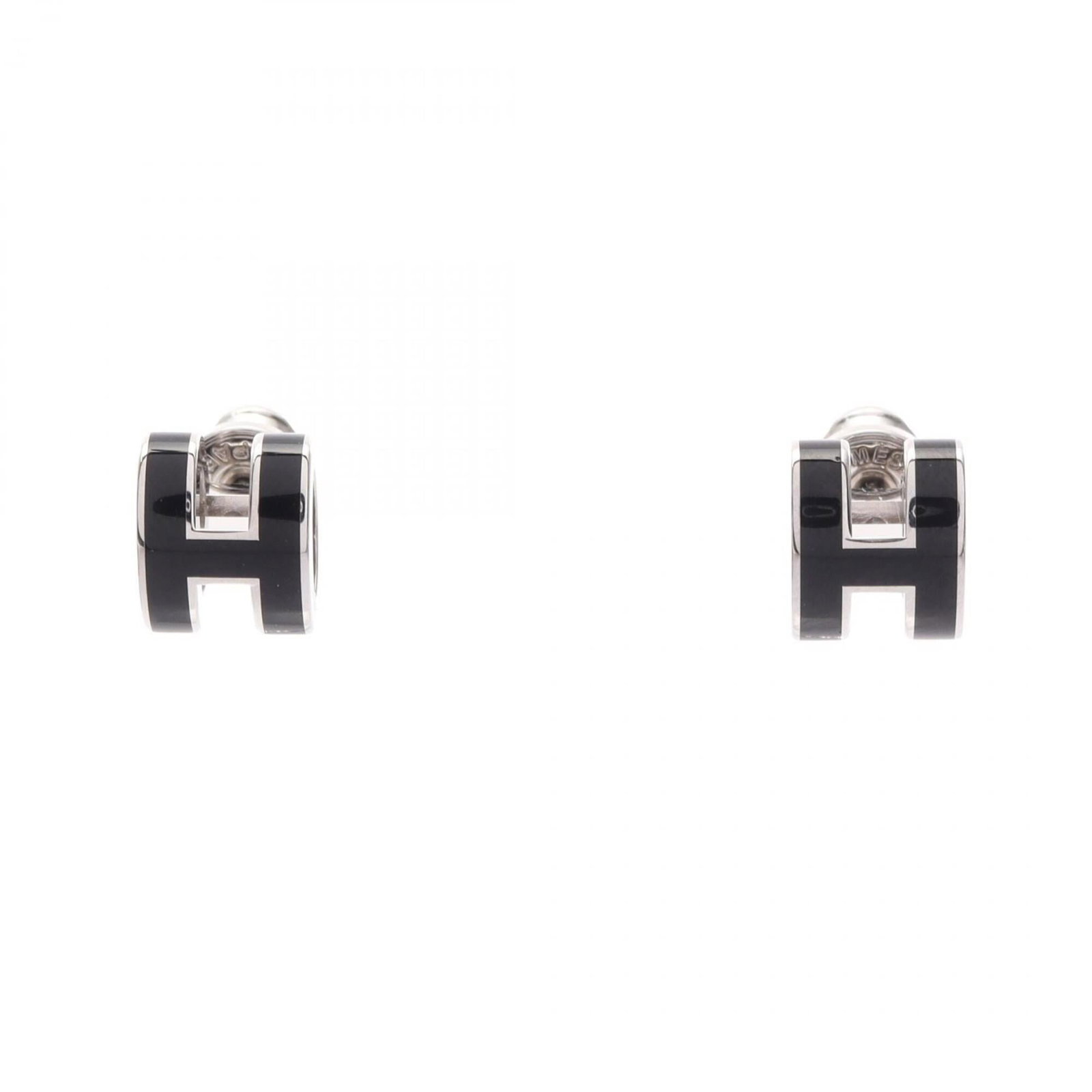 Stainless Steel Hermes Earrings Stud: Stainless Steel Hermes Earrings Stud Stainless Steel Hermes Earrings Stud - A stylish and sleek accessory, these earrings feature the iconic design of Hermes in stainless steel. Black and silver optio