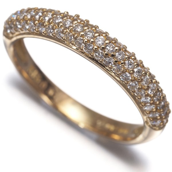Vendome Ring Diamond 0.36Ct Paved Us5.75-6 18K 750 Yellow Gold: Vendome Ring Diamond 0.36Ct Paved Us5.75-6 18K 750 Yellow Gold 0.36Ct pave diamond ring in 18k yellow gold, featuring a natural diamond main stone and a signature from the artist, set on a US5.75-6