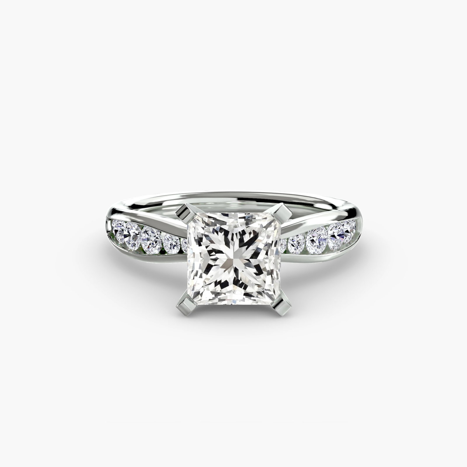 Pave Princess 950 Platinum Ring Setting - 2