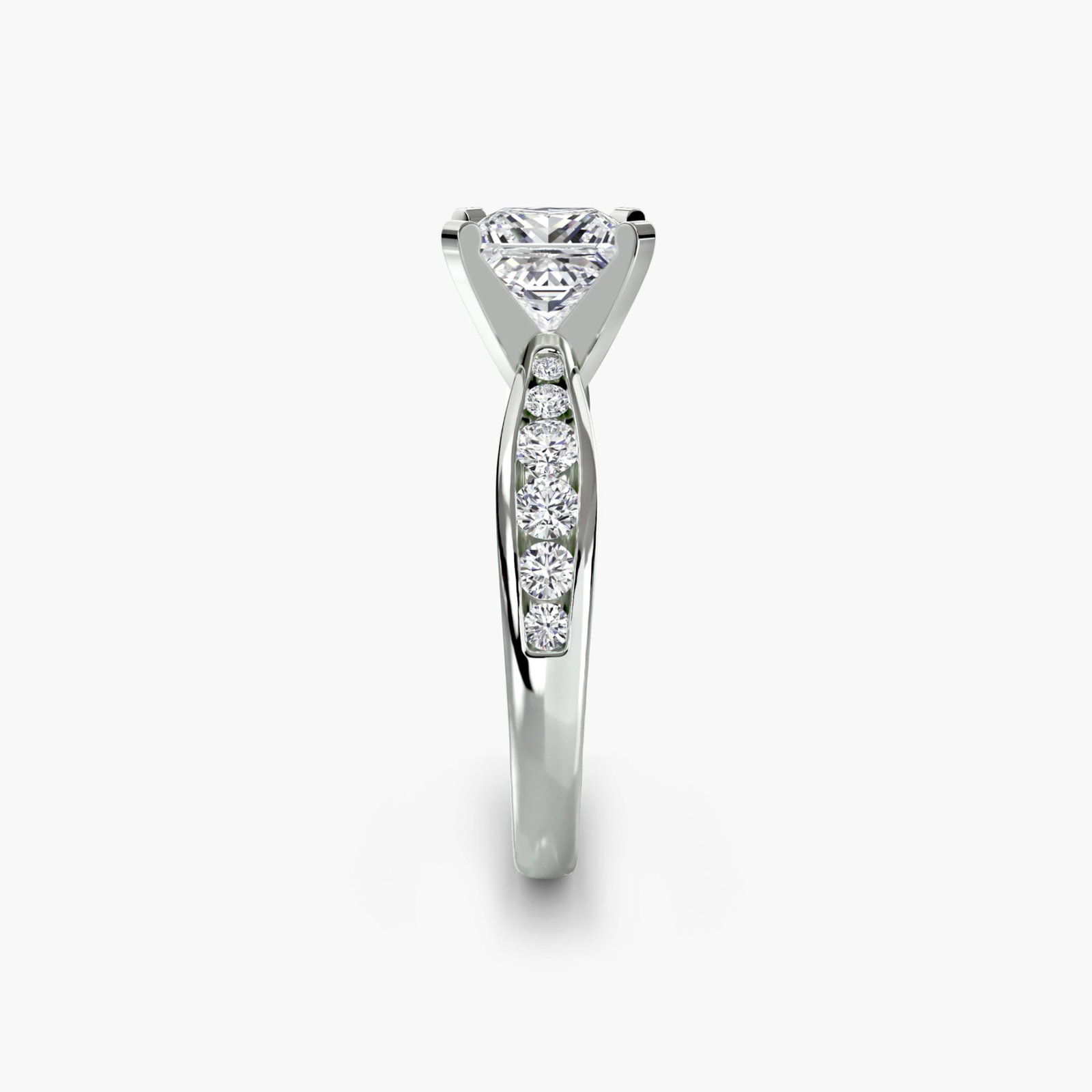 Pave Princess 950 Platinum Ring Setting - 3