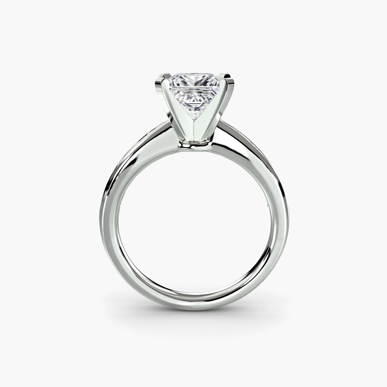 Pave Princess 950 Platinum Ring Setting - 4