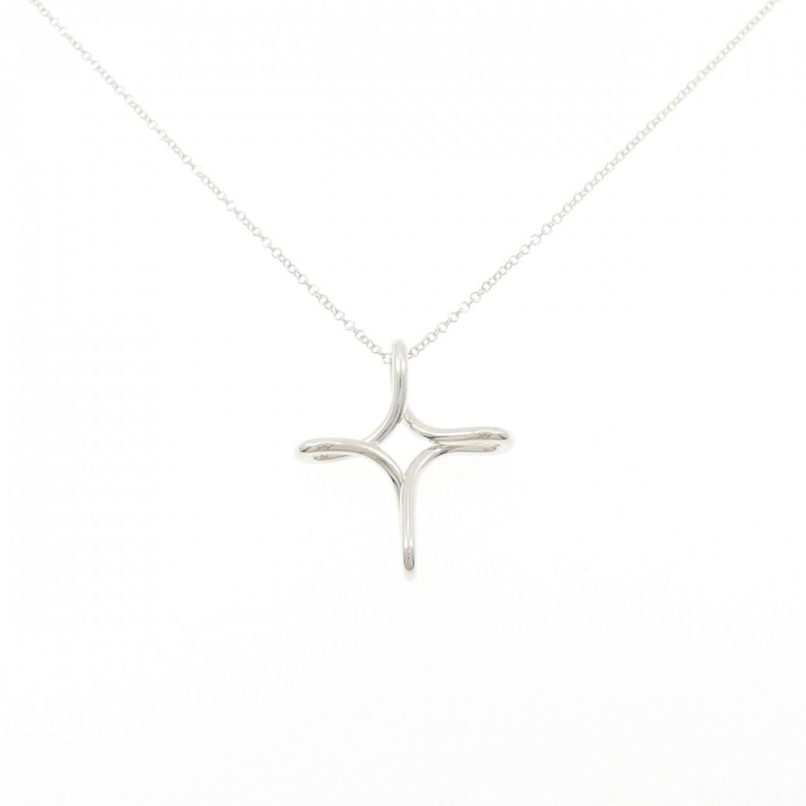 Infinity Cross Necklace by Tiffany and Co: Infinity Cross Necklace by Tiffany and Co Silver 925 Infinity Cross Necklace by Tiffany and Co. - A timeless piece with an iconic design, featuring a 24.3mm x 21.8mm pendant on a chain that fits a