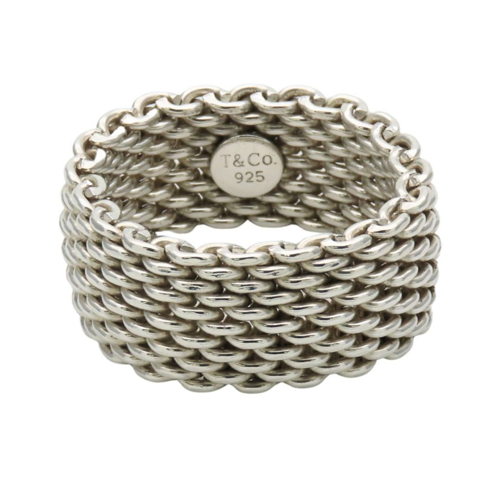 Tiffany Band Ring Silver 925: Tiffany Band Ring Silver 925 Silver Tiffany band ring with a subtle shine, featuring a 16.00mm x 0.63'' stone set in a sturdy 925 silver construction, available in size 8 and a slim 10.1mm width. The 