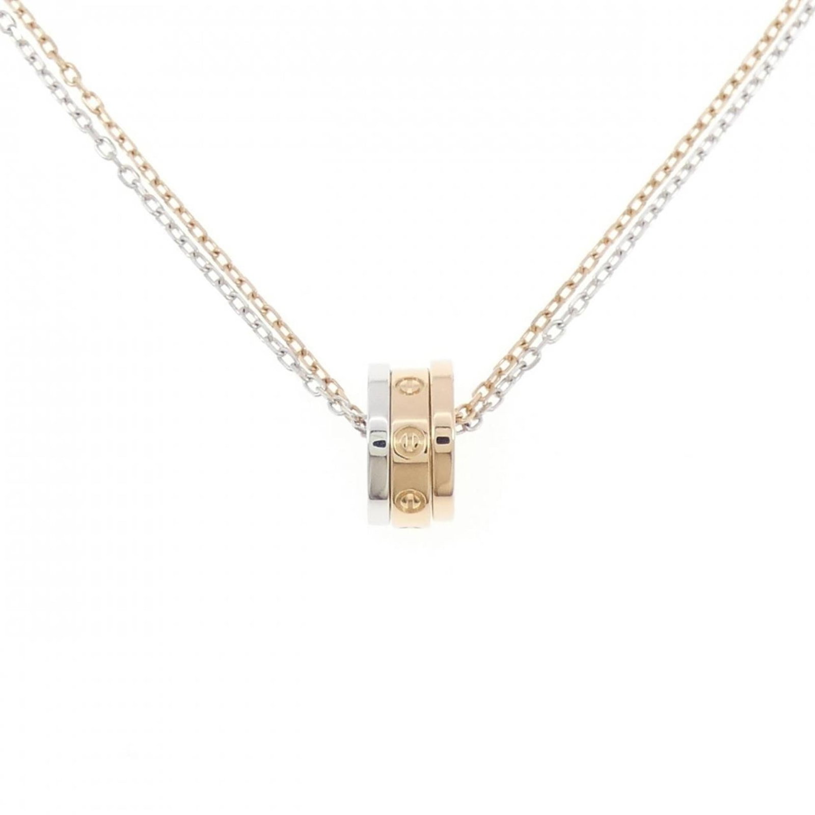 Love necklace from Cartier: Love necklace from Cartier Pink gold and diamond Cartier necklace with a pendant featuring 8.6g of diamonds, available in sizes 38-41cm to fit various necks. The necklace bears some scratches and dirt