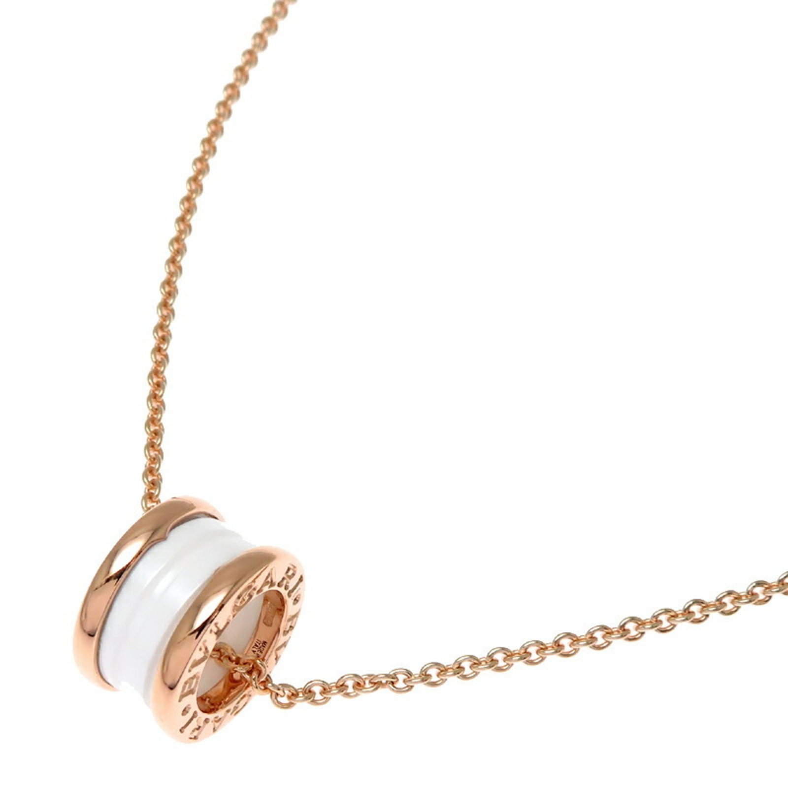 Bvlgari B.Zero1 Women'S Necklace In 750 Pink Gold: Bvlgari B.Zero1 Women'S Necklace In 750 Pink Gold Pink gold Bvlgari necklace with a 9.2mm x 9.2mm pendant, available in 18K metal and weighing 12.6g. The necklace features a 39 cm - 46 cm adjustable