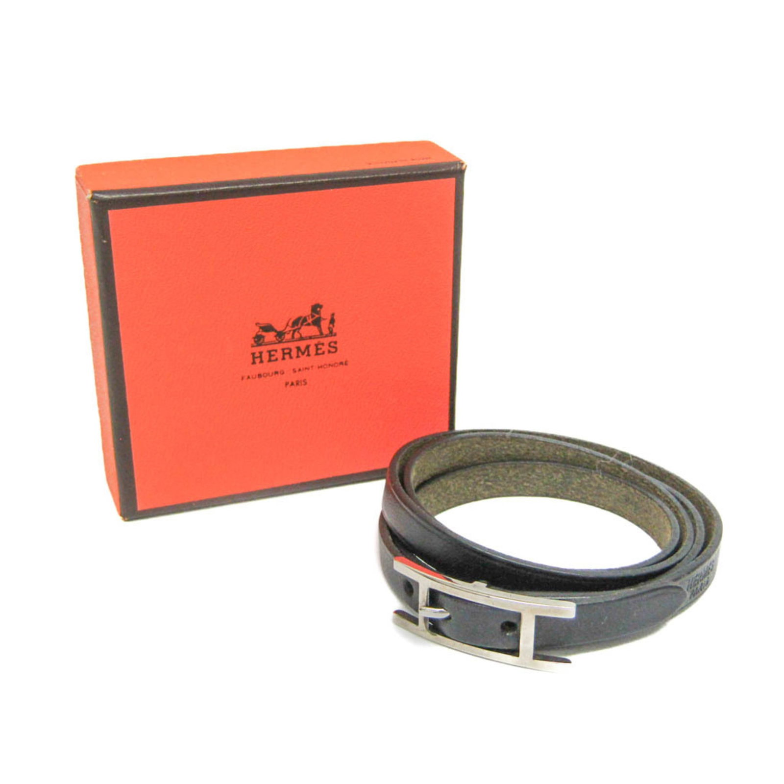 Metal leather bangle Hermes - 10
