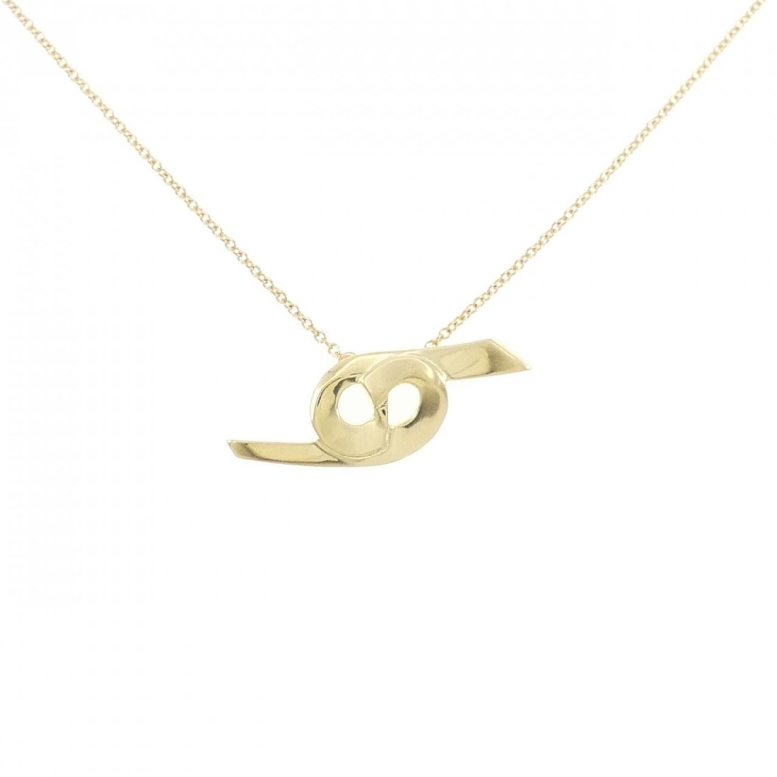 Tiffany & Co. 750Yg Necklace: Tiffany & Co. 750Yg Necklace Tiffany & Co. 750Yg Necklace features a 9.5mm x 25.8mm yellow gold (18K) pendant, set in a necklace with a 42 cm / 16.53'' circumference. The piece bears a few traces of u