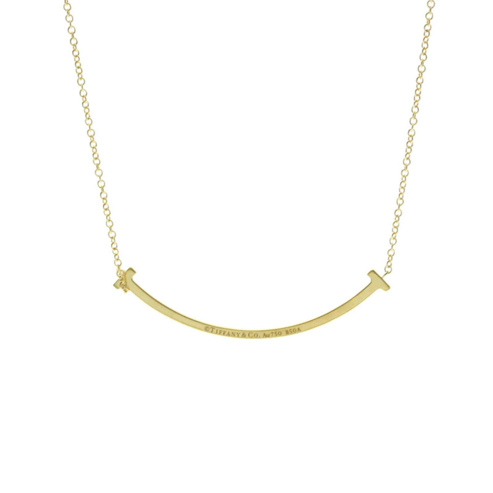 Tiffany & Co. T Smile Small Size Diamond Necklace Yellow Gold (18K) Diamond Womenmen Fashion: Tiffany & Co. T Smile Small Size Diamond Necklace Yellow Gold (18K) Diamond Womenmen Fashion Tiffany & Co.'s T Smile Small Size Diamond Necklace in yellow gold (18K) features a delicate diamond
