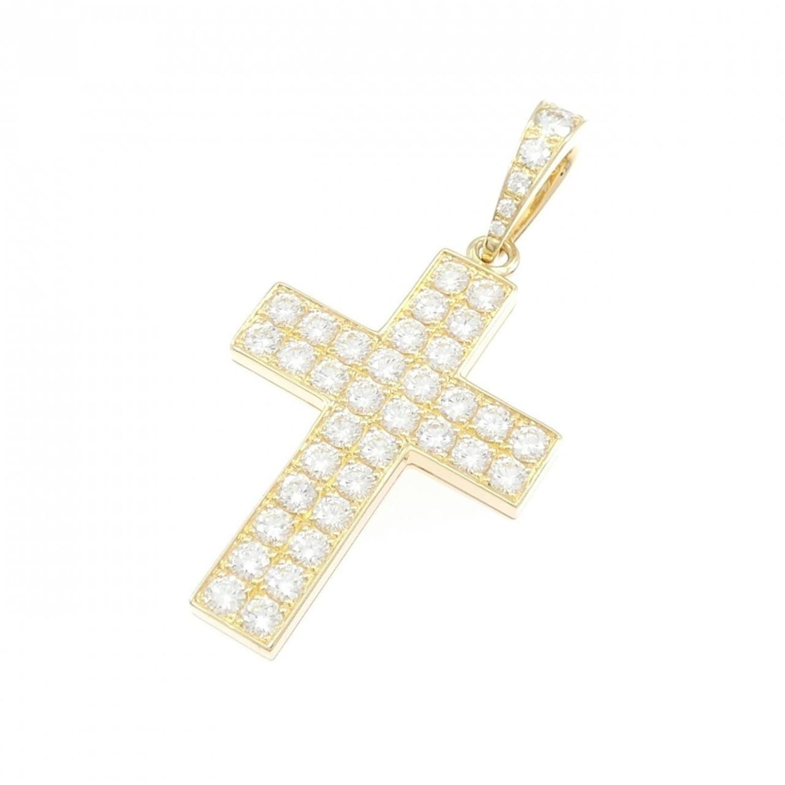 Cartier Croix En Moi Cross Pendant: Cartier Croix En Moi Cross Pendant Cartier Croix En Moi Cross Pendant, crafted in 18K yellow gold, features a stunning diamond accent. The pendant's elegant design and subtle scratches from wear add t