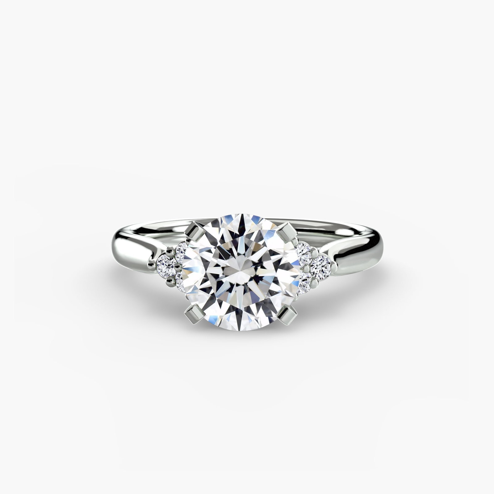 Solitaire Round 950 Platinum Ring Setting - 2