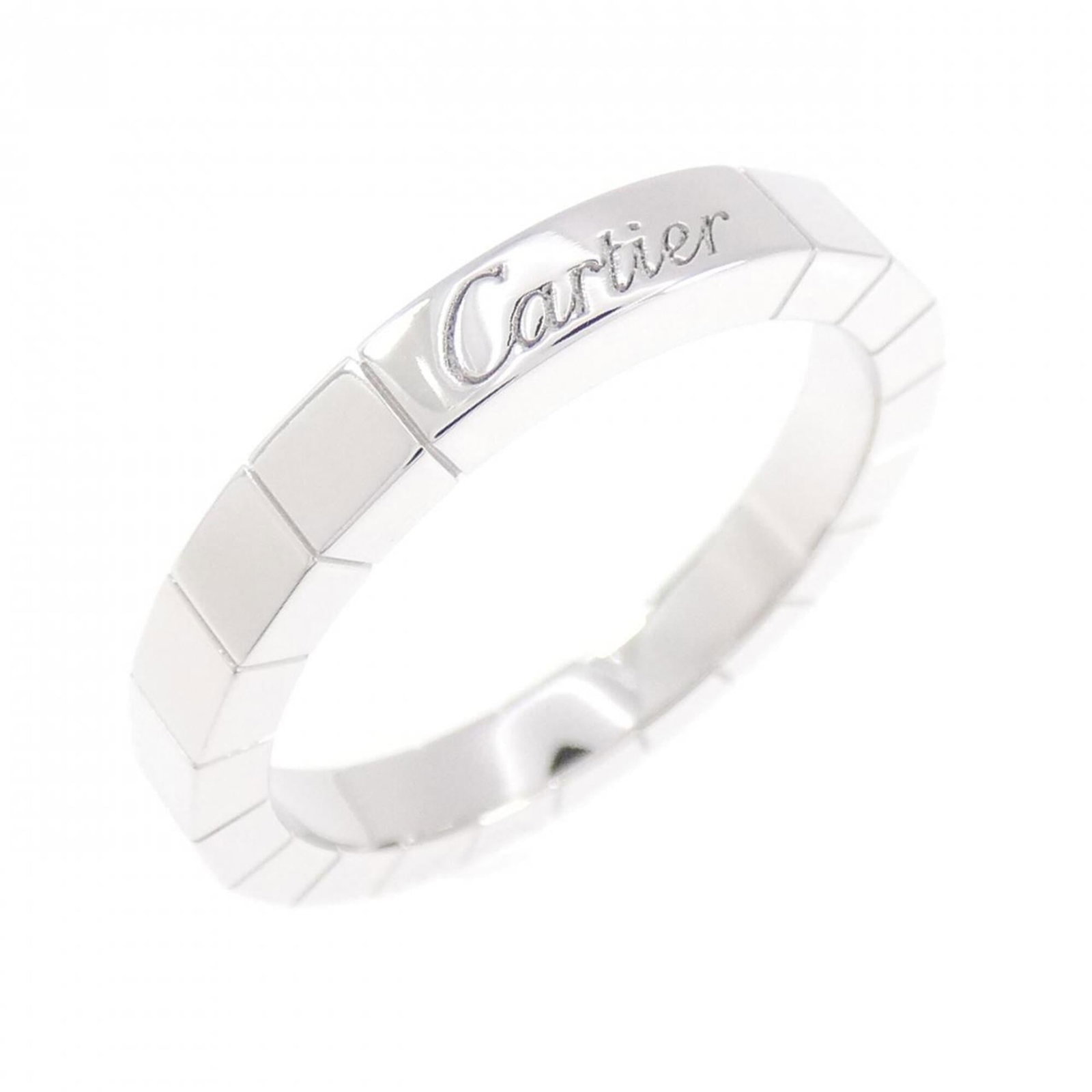 White Gold Cartier Band Ring 18K: White Gold Cartier Band Ring 18K 18K White Gold Cartier Band Ring for Women, Size 7.5 - A like-new condition band ring from the renowned luxury brand Cartier, crafted in white gold with a high level