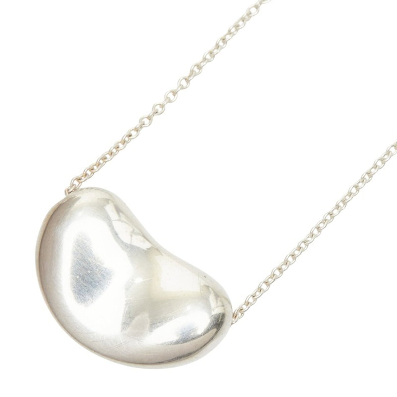 Women's silver Sv925 Bean Necklace Tiffany: Women's silver Sv925 Bean Necklace Tiffany Silver Sv925 Bean Necklace from Tiffany, featuring a 11.7mm x 18.8mm pendant with a 40.5 cm / 15.94'' adjustable neck circumference, made from high-quality s
