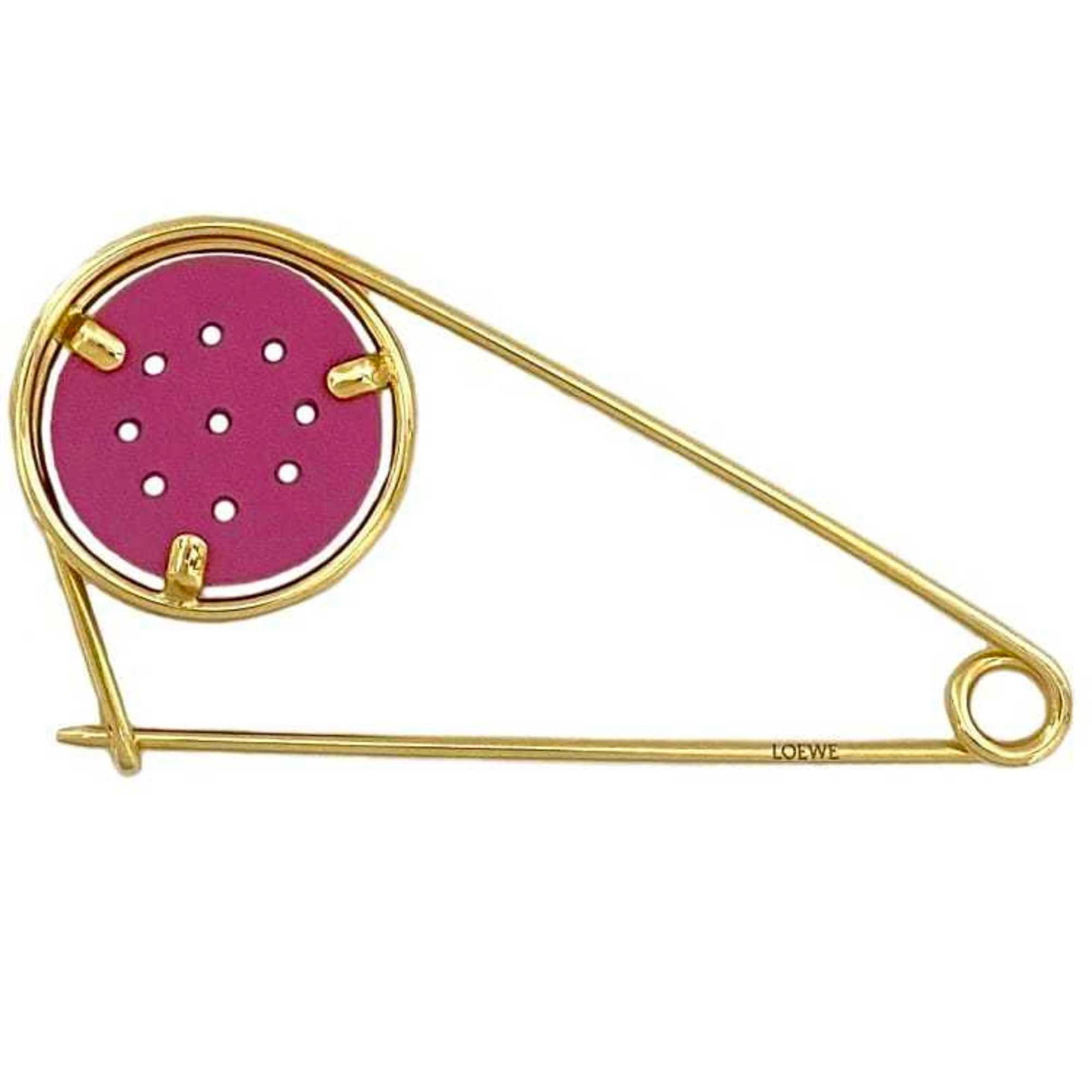 Loewe Pin Brooch Leather Metal (1 of 6)