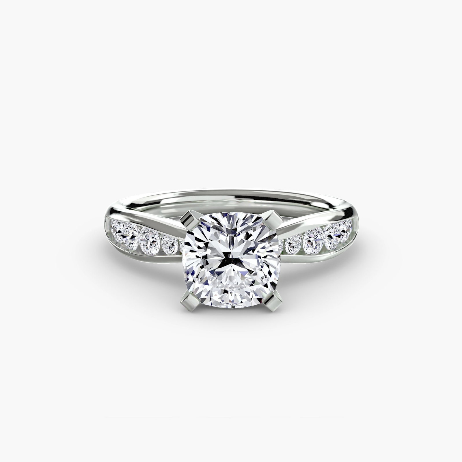 Pave Cushion 950 Platinum Ring Setting - 2