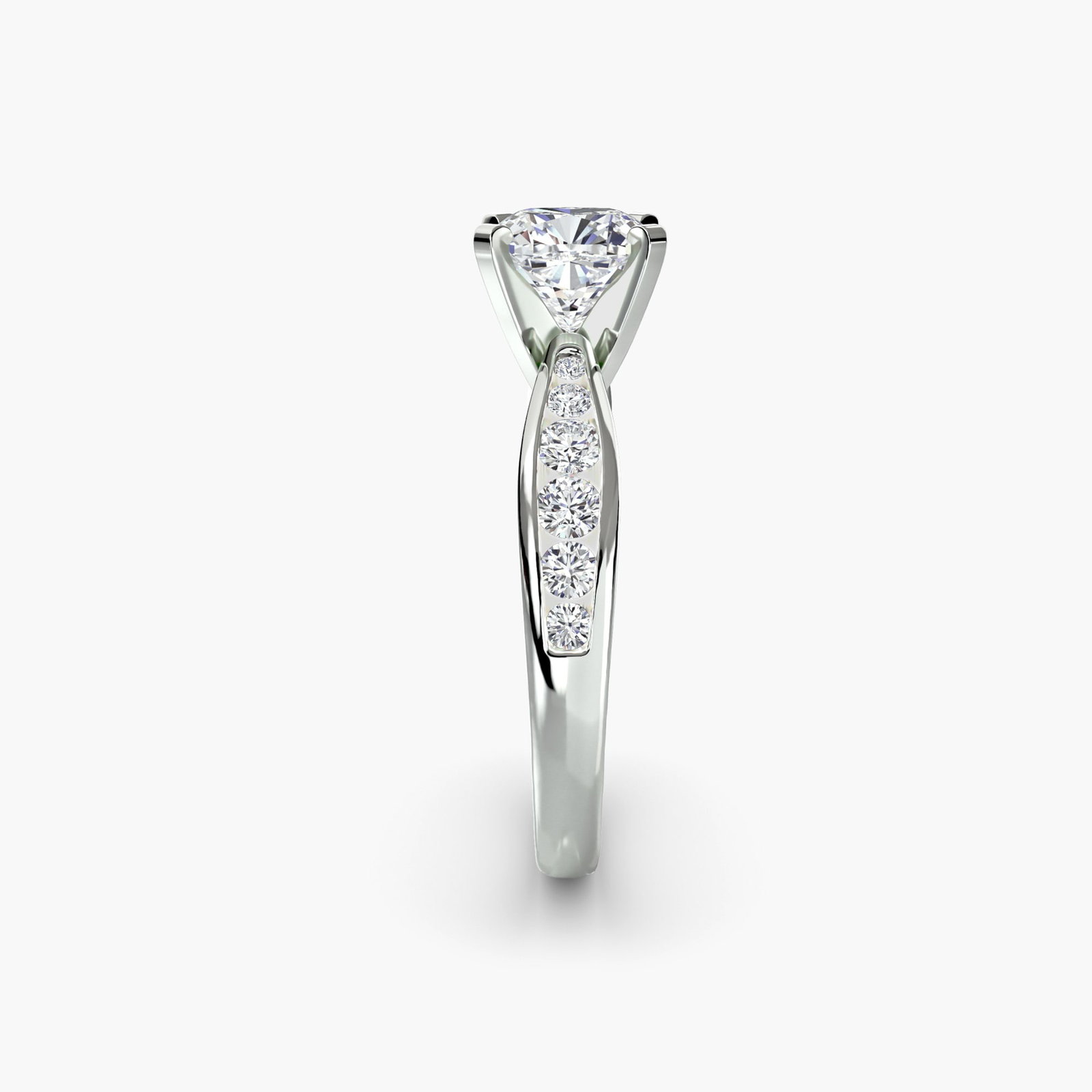 Pave Cushion 950 Platinum Ring Setting - 3