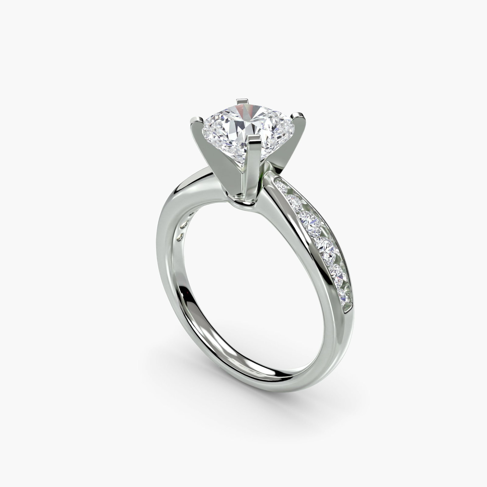 Pave Cushion 950 Platinum Ring Setting - 5