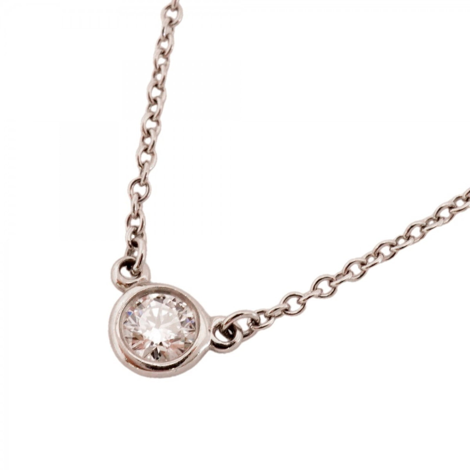 Tiffany & Co. By The Yard Necklace 1Pd (Pt950) Platinum Diamond Ladies' Necklace: Tiffany & Co. By The Yard Necklace 1Pd (Pt950) Platinum Diamond Ladies' Necklace Tiffany & Co. By The Yard Necklace in platinum, featuring a stunning diamond pendant, adds a touch of luxury to any