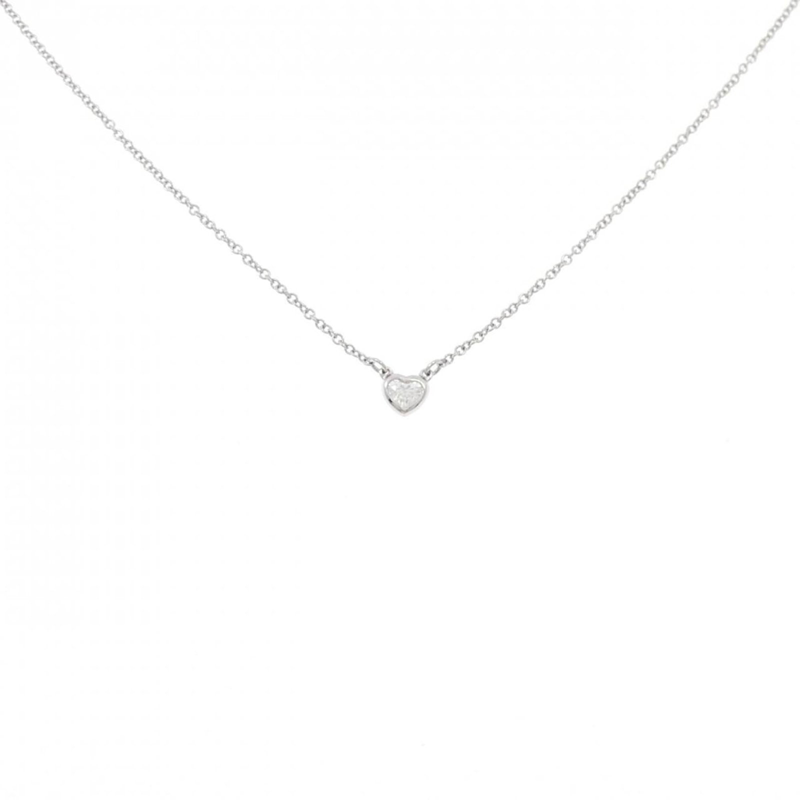 Diamond of Tiffany: Diamond of Tiffany Diamond pendant in platinum, featuring a 2.6g diamond weighing 0.09oz, set within a 3.9mm x 4.6mm pendant with a 1.1mm width. The necklace type is a pendant, and it measures 41 cm i