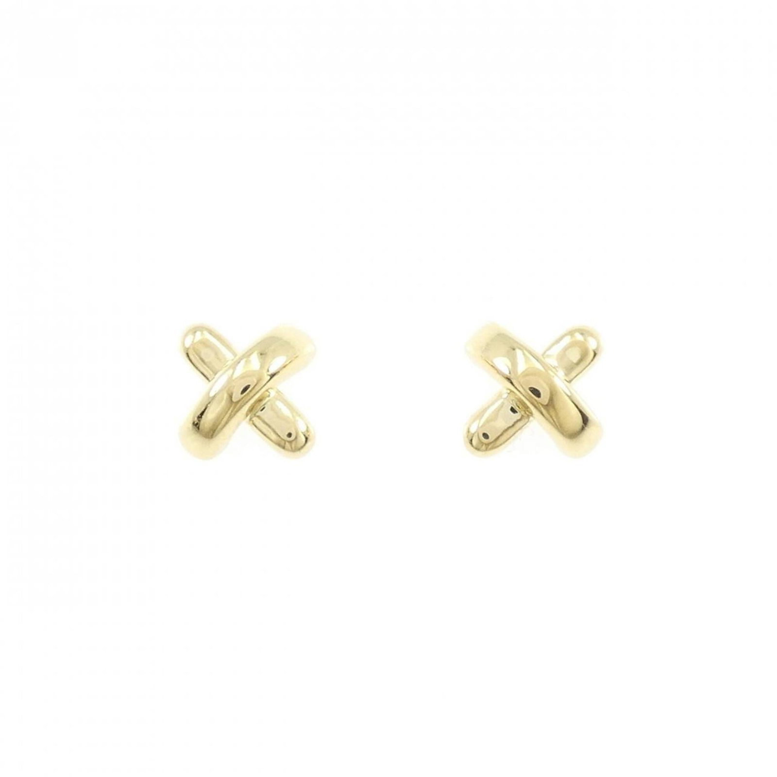 Gold Stud Yellow Earrings Tiffany: Gold Stud Yellow Earrings Tiffany Yellow gold (18K) stud earrings from Tiffany, bearing a few traces of usage with some minor scratches and dirt. The 7.20mm x 7.20mm size provides a subtle yet elegant