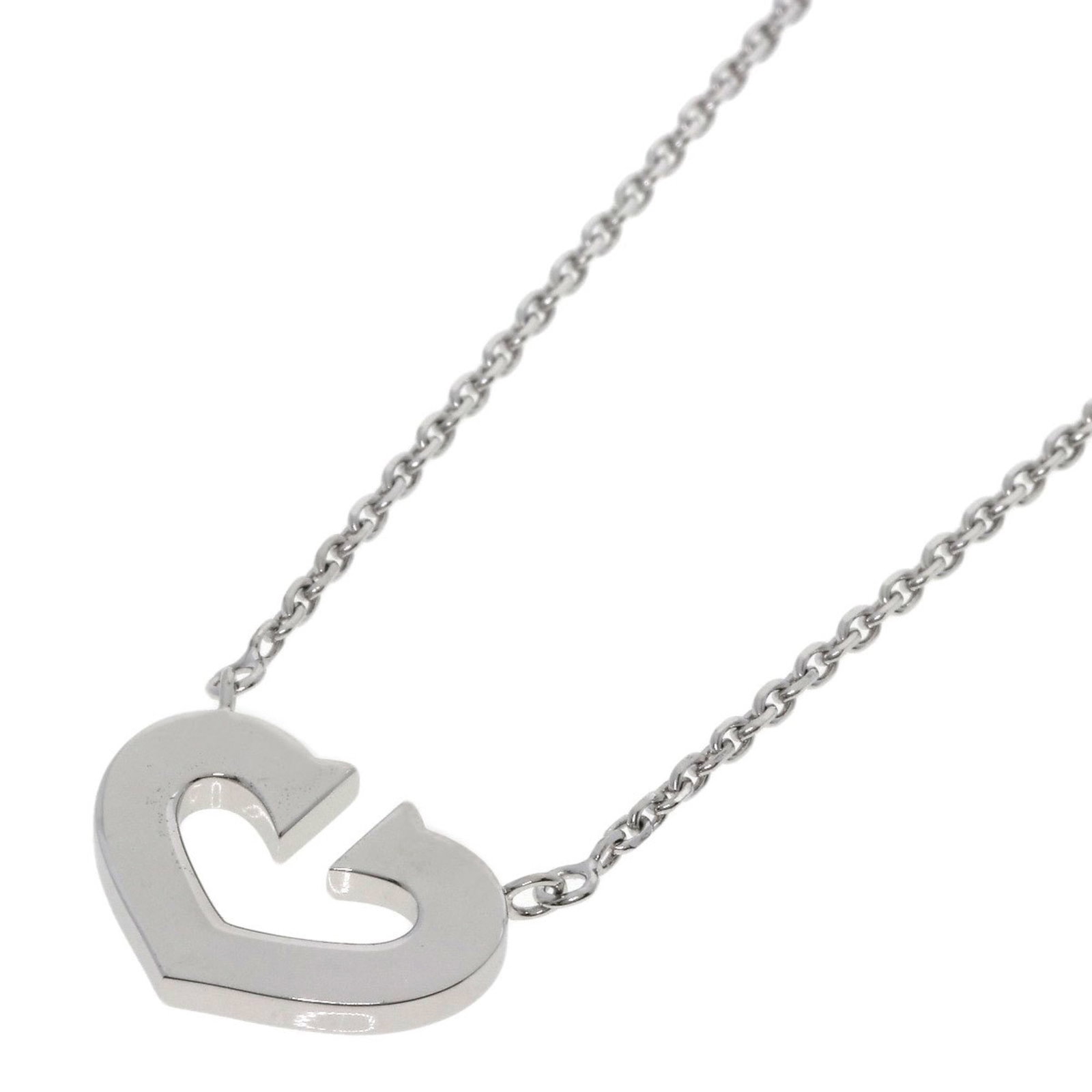 Cartier C Heart Necklace In 18K White Gold For Women: Cartier C Heart Necklace In 18K White Gold For Women Cartier C Heart Necklace In 18K White Gold For Women - A Timeless Classic. This exquisite necklace features a stunning C heart pendant in 18k