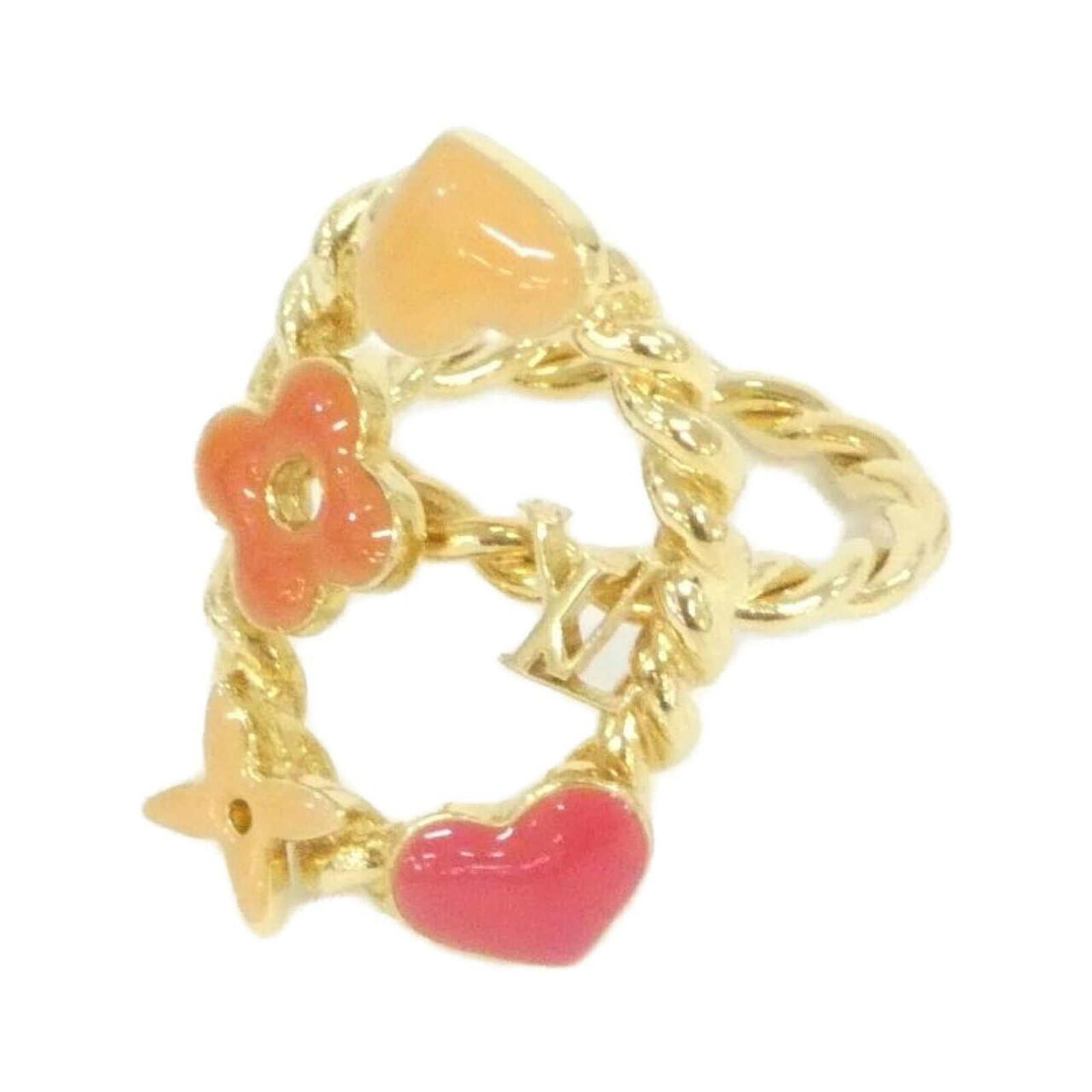 Ring Band Louis Vuitton: Ring Band Louis Vuitton Gold and pink hues add a touch of elegance to this Louis Vuitton band ring, featuring a classic design with subtle scratches and minor imperfections that give it a worn-in feel