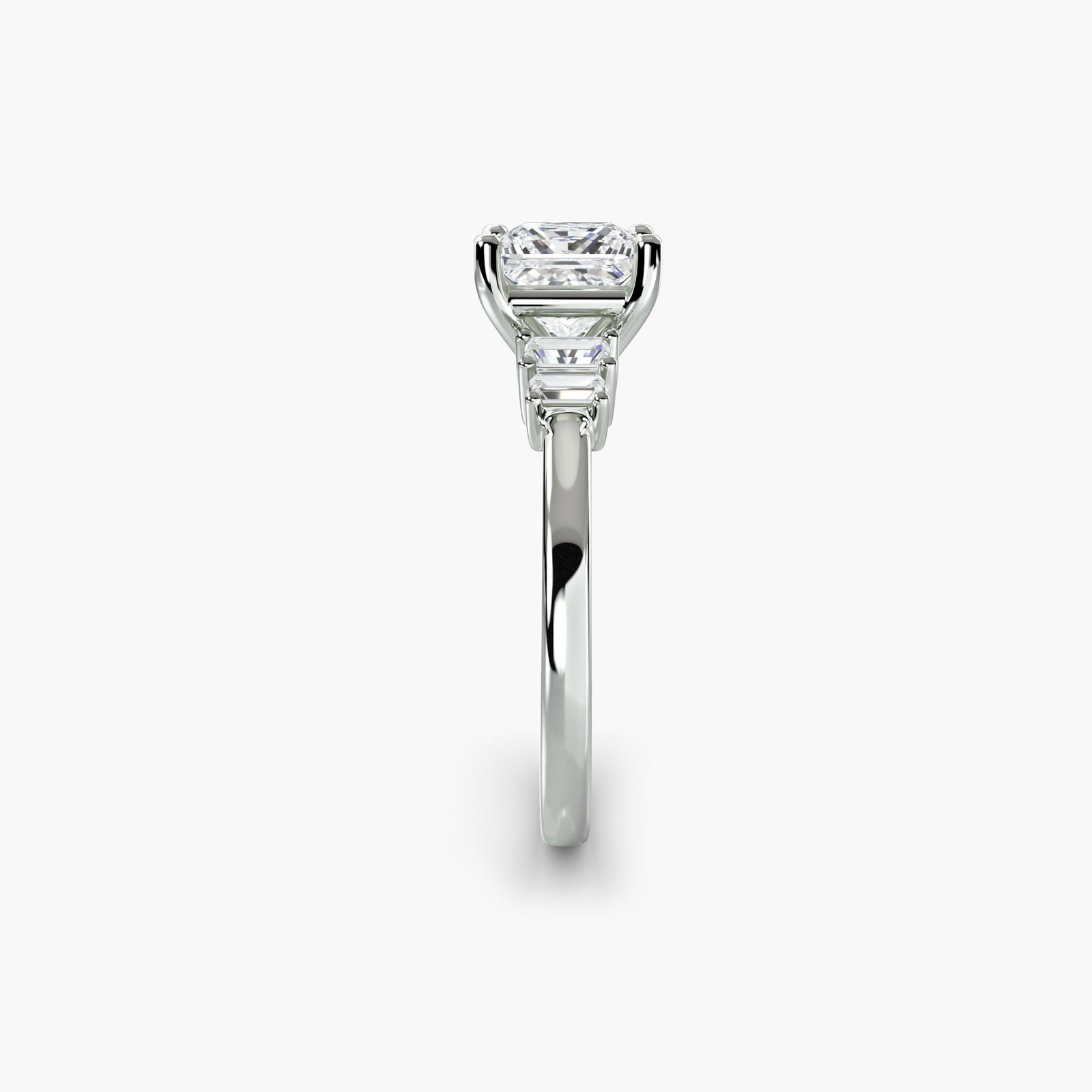 Solitaire Princess 950 Platinum Ring Setting - 3