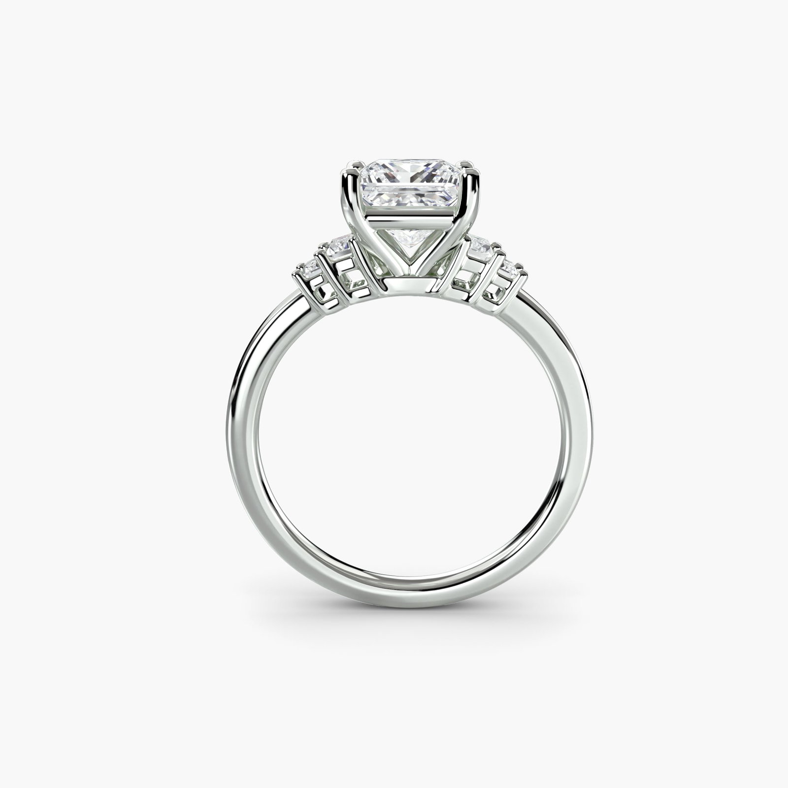 Solitaire Princess 950 Platinum Ring Setting - 4