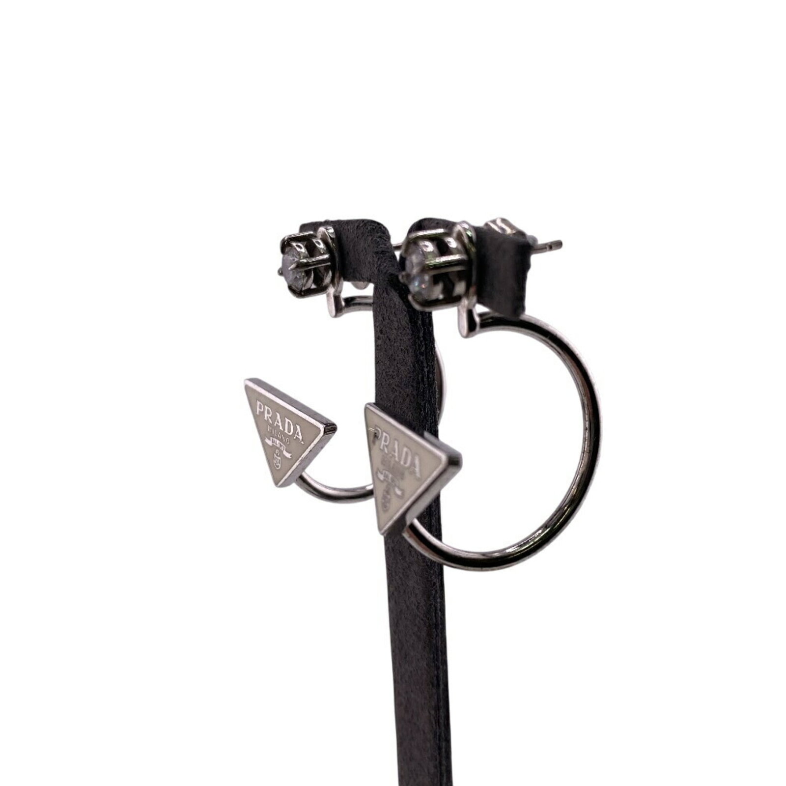 Silver Prada earrings stud - 5