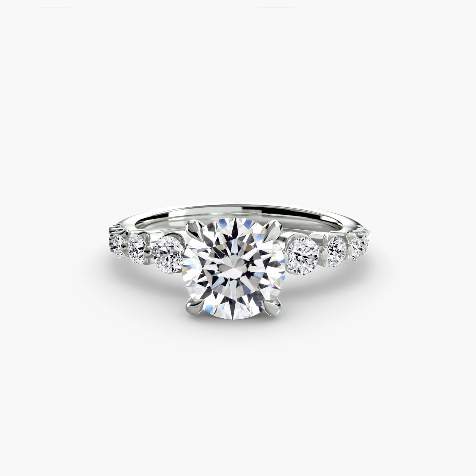 Pave Round 950 Platinum Ring Setting - 2